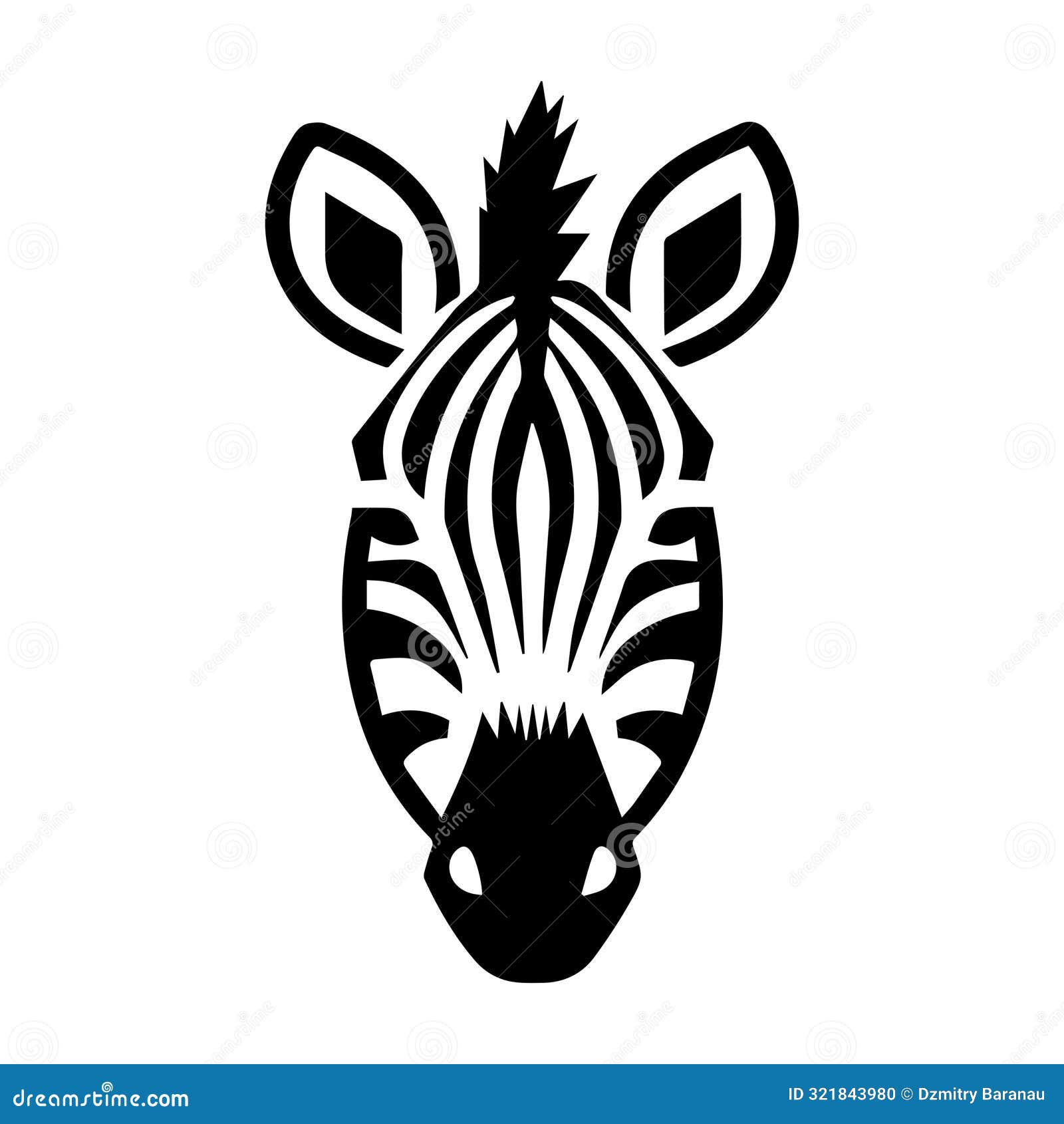 zebra head logo or modern line icon.  line art and icon  with bold outline. black and white pixel perfect minimalistic