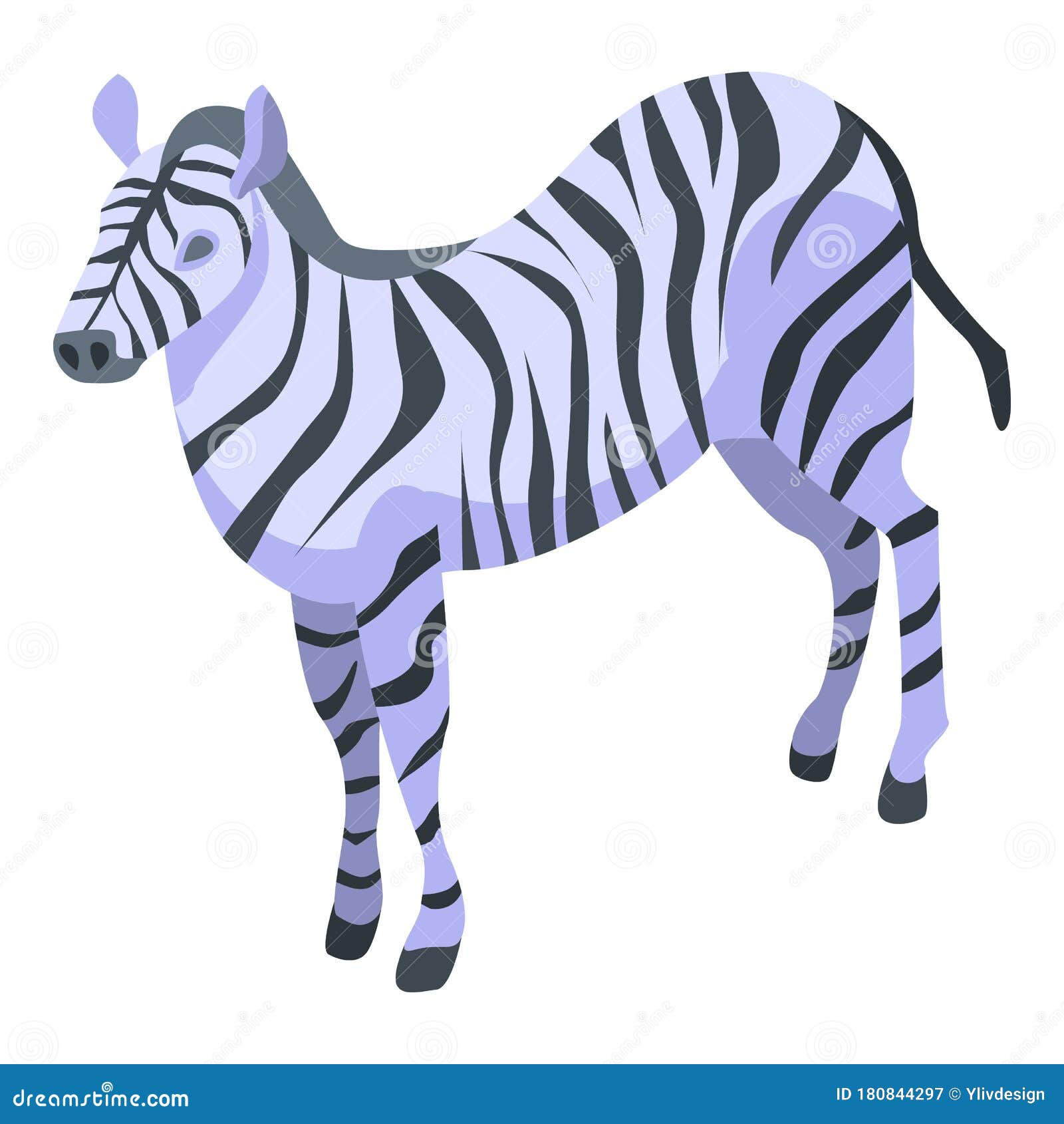 zebra icon, isometric style