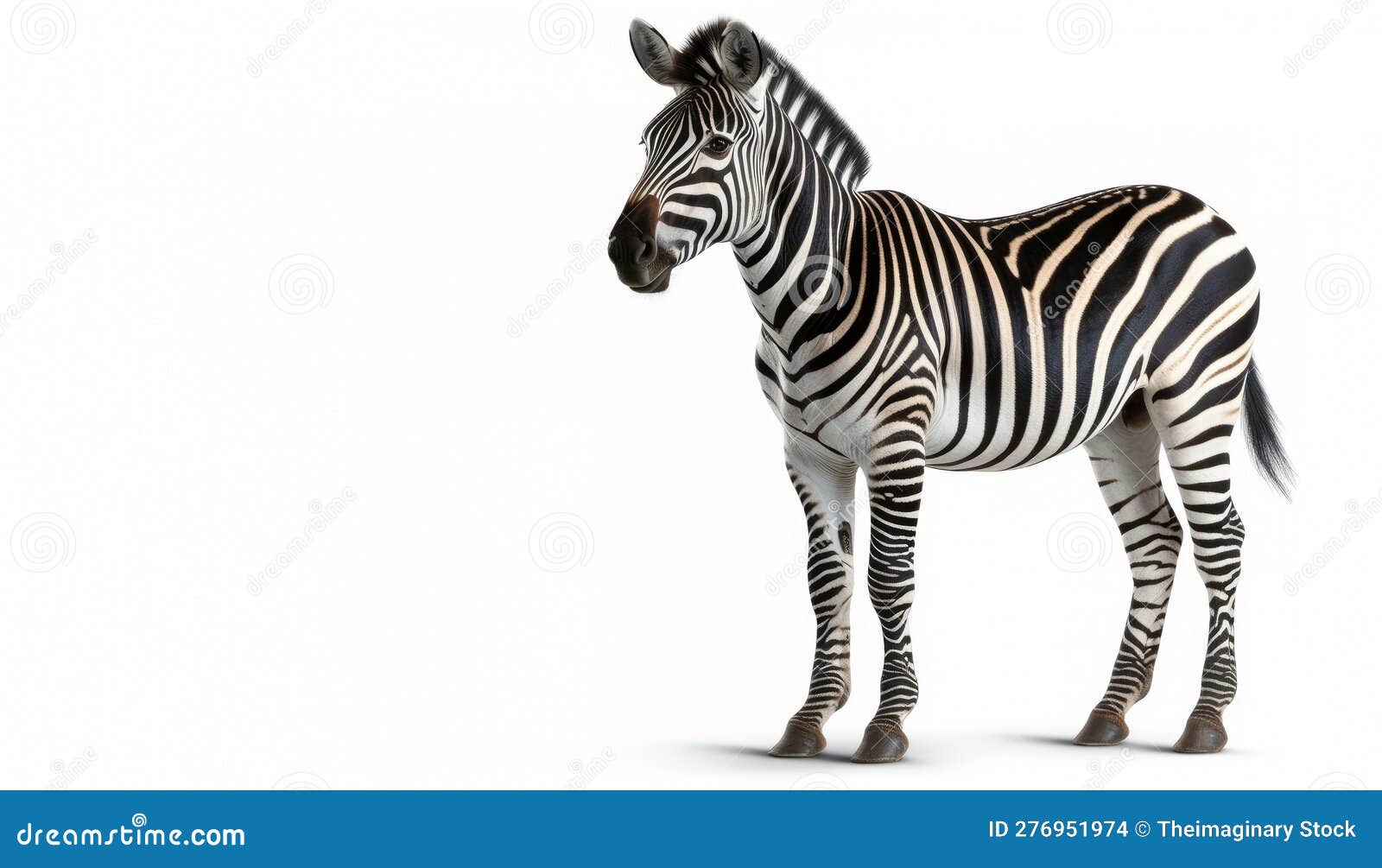 Zebra on Isolated White Background Generative AI Stock Photo Image of