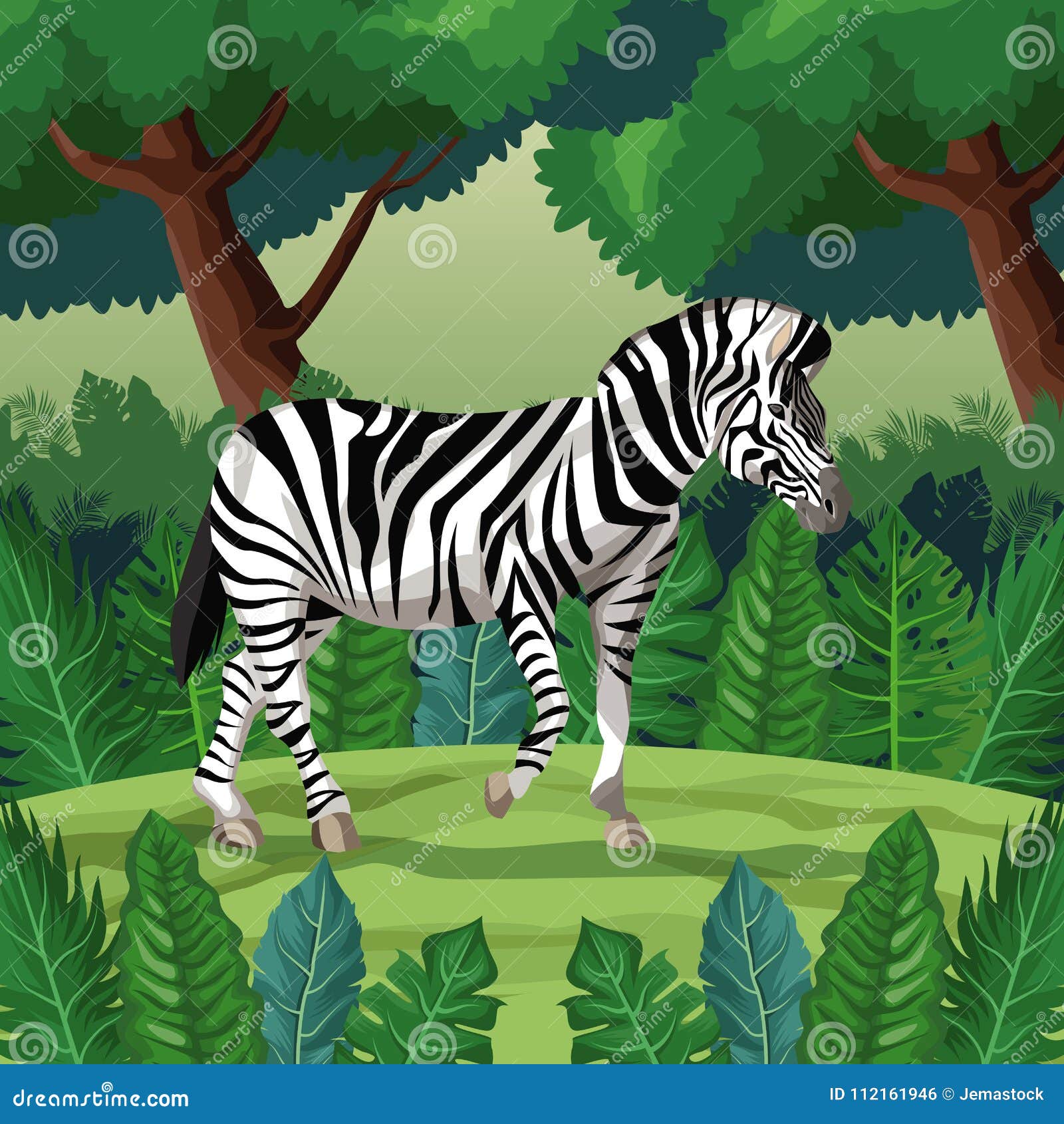 Zebra in the jungle stock vector. Illustration of sketch 112161946