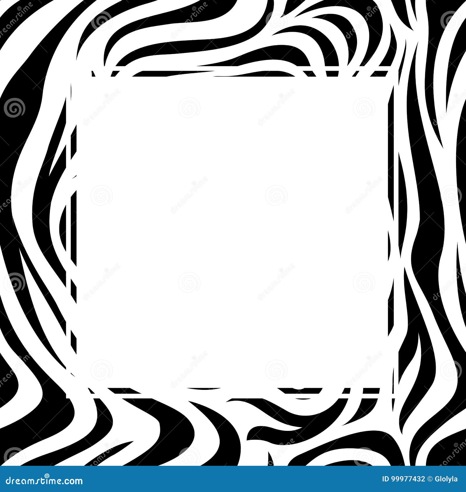 Download Zebra Print Border Design. Animal Skin Texture. Stock ...