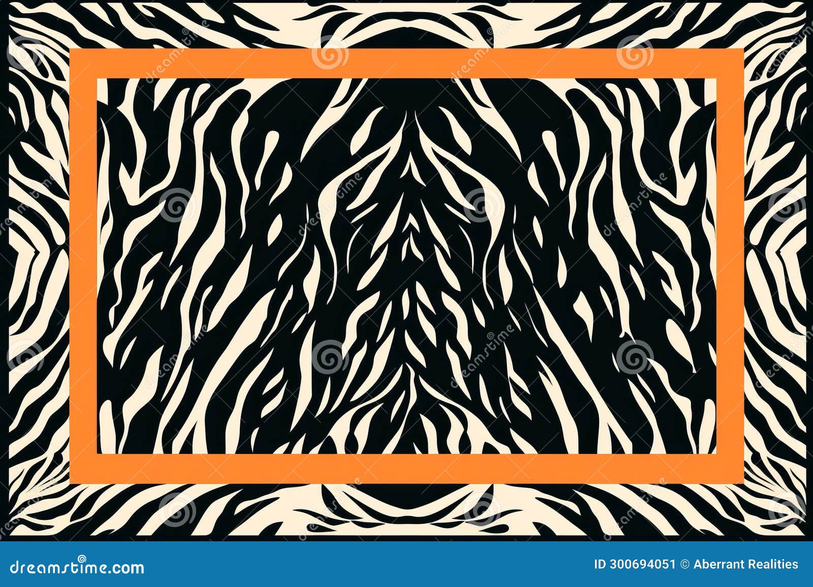 A Zebra Print with an Orange Border Stock Illustration Illustration of animal, striped 300694051