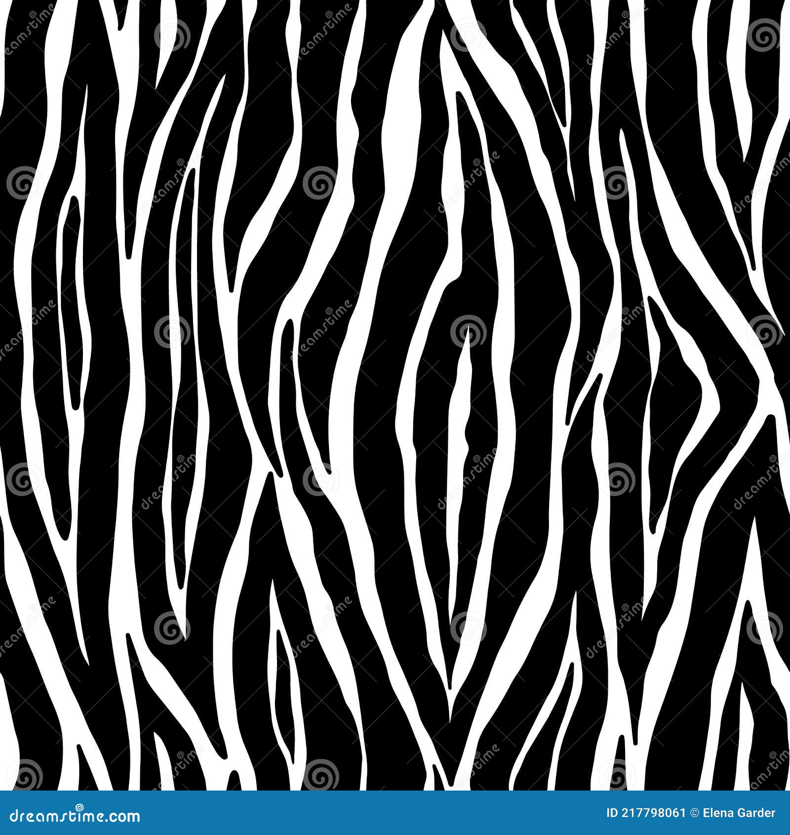 Zebra Seamless Pattern. Black and White Zebra Stripes Stock Vector ...