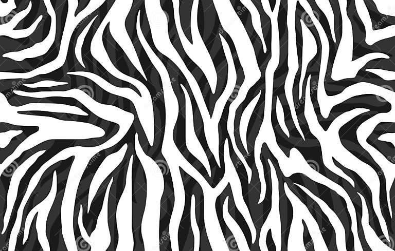 Zebra Skin, Stripes Pattern. Animal Print, Black and White Detailed and ...