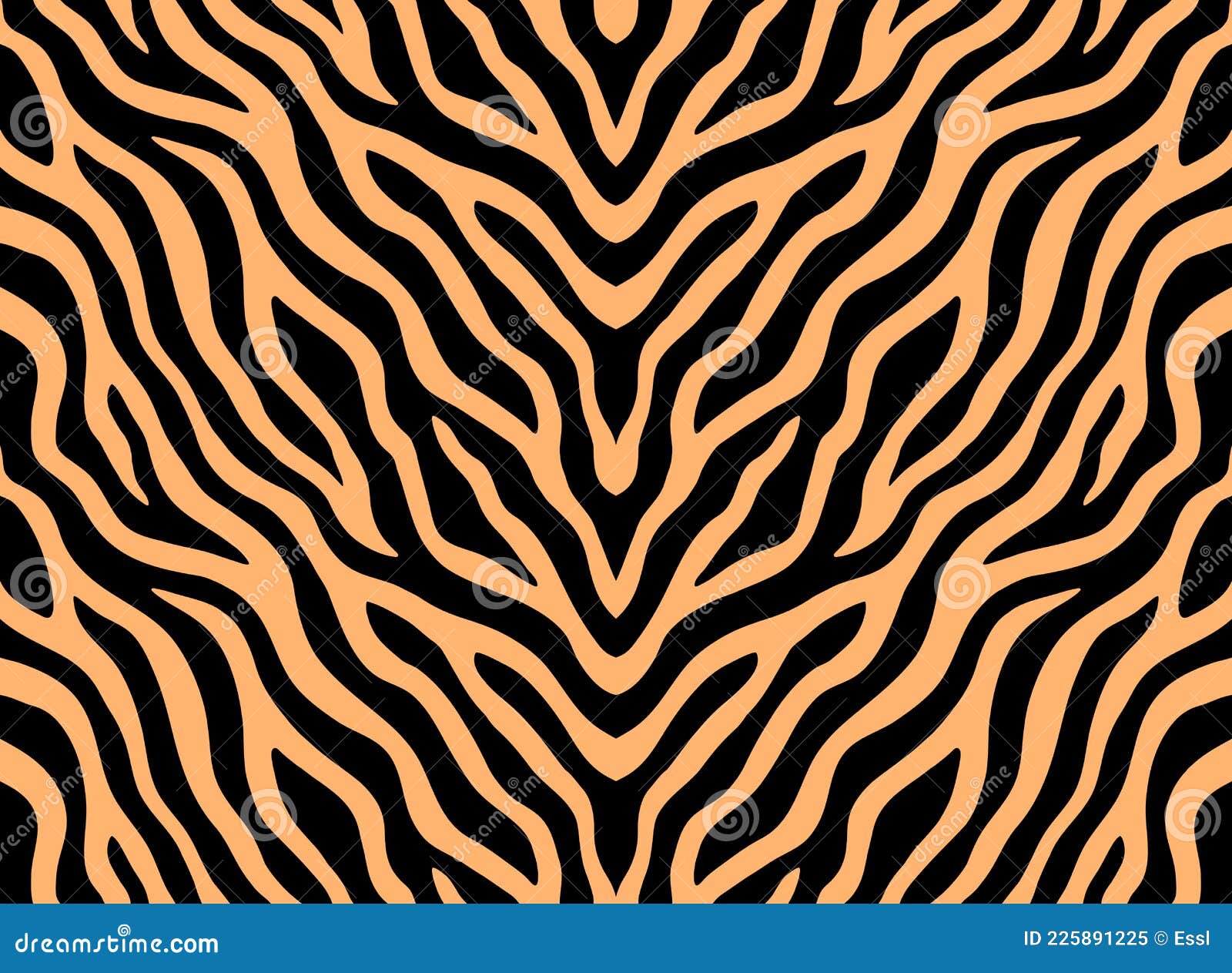 Tiger print, animal skin, seamless pattern with tiger stripes