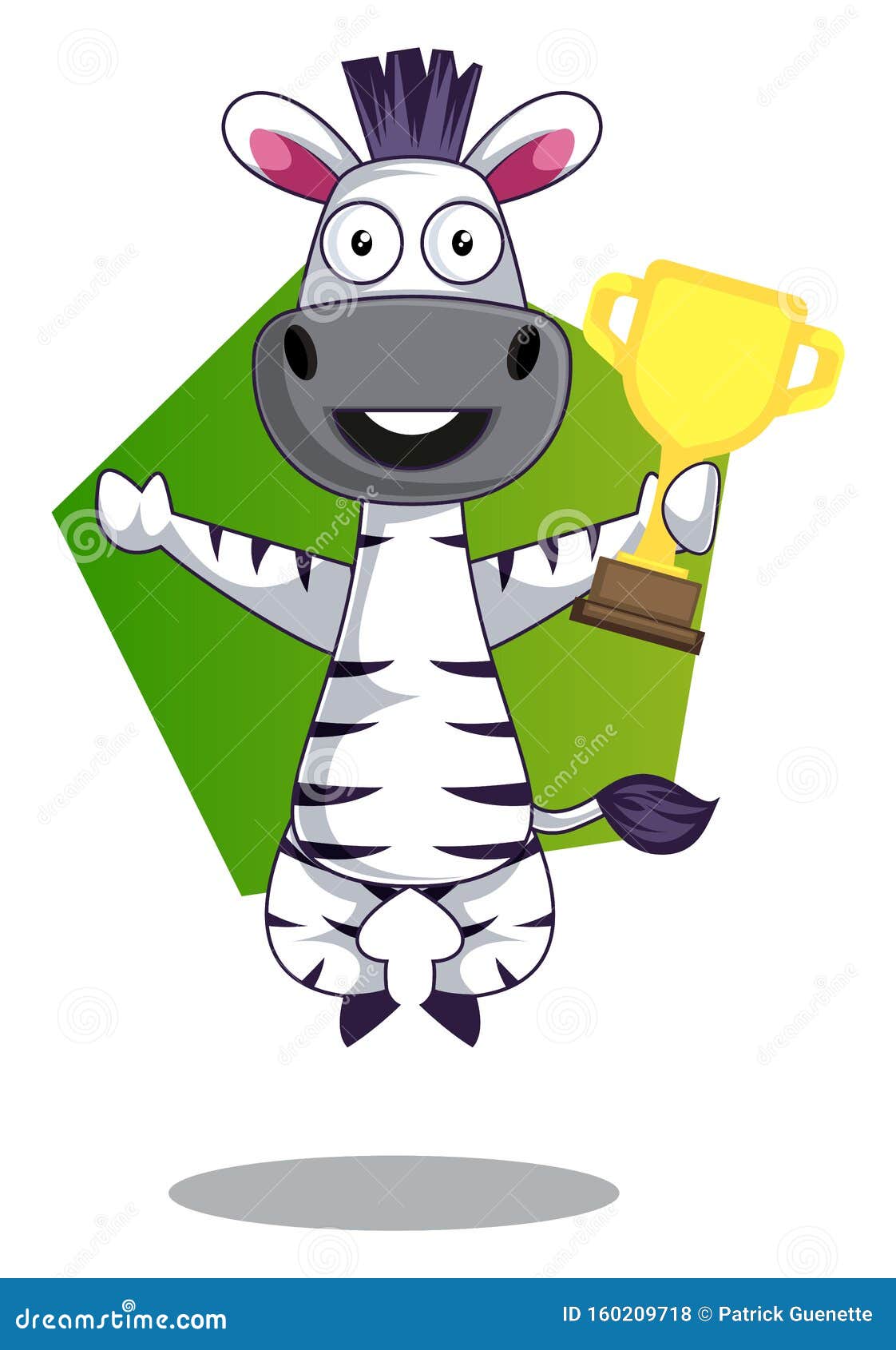 Zebra with Trophy, Illustration, Vector Stock Vector Illustration of