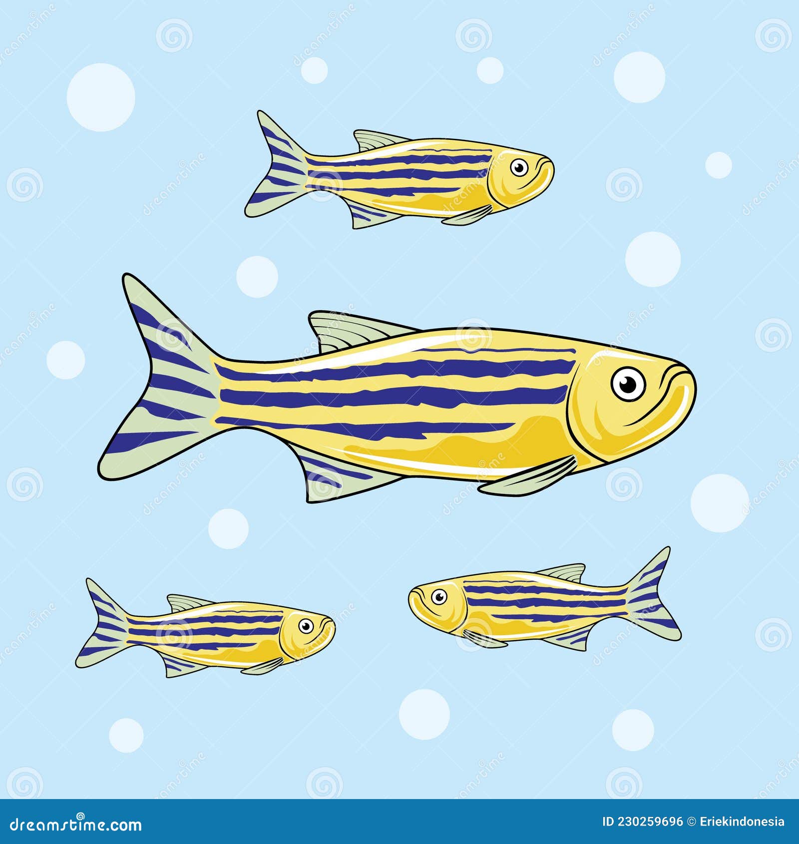 Zebrafish Cartoon Illustration Vector Zebra FIsh Stock Vector