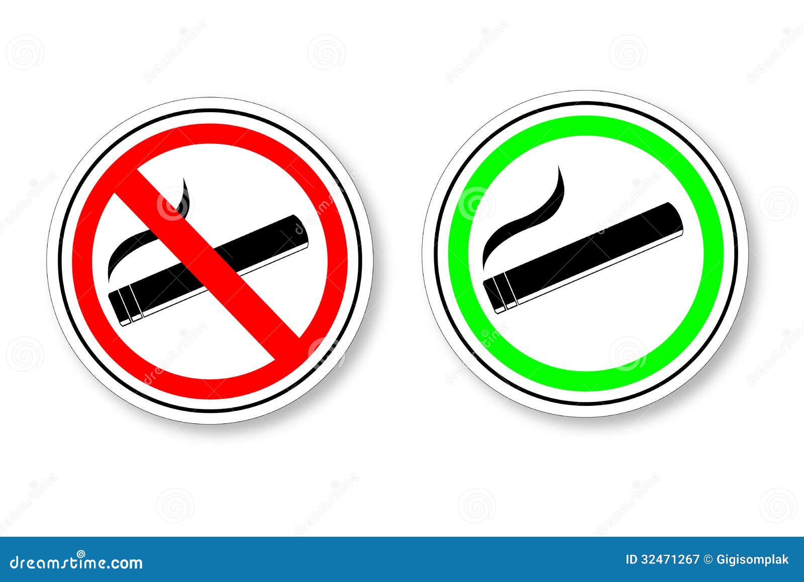 Zeichen - Nichtraucher Und Raucherzone Vektor Abbildung ...