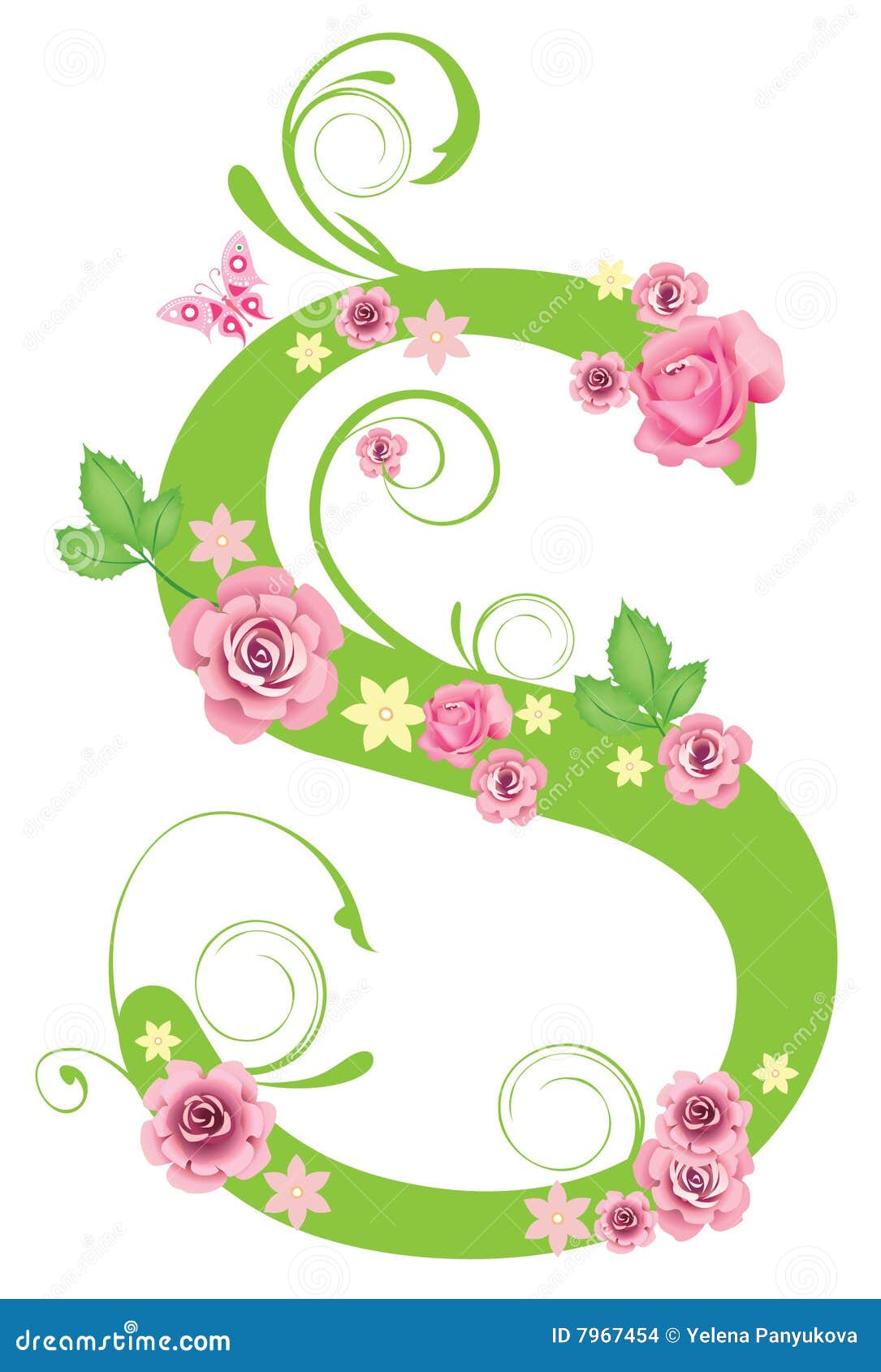 Zeichen S Mit Rosen Vektor Abbildung Illustration Von Hochzeit