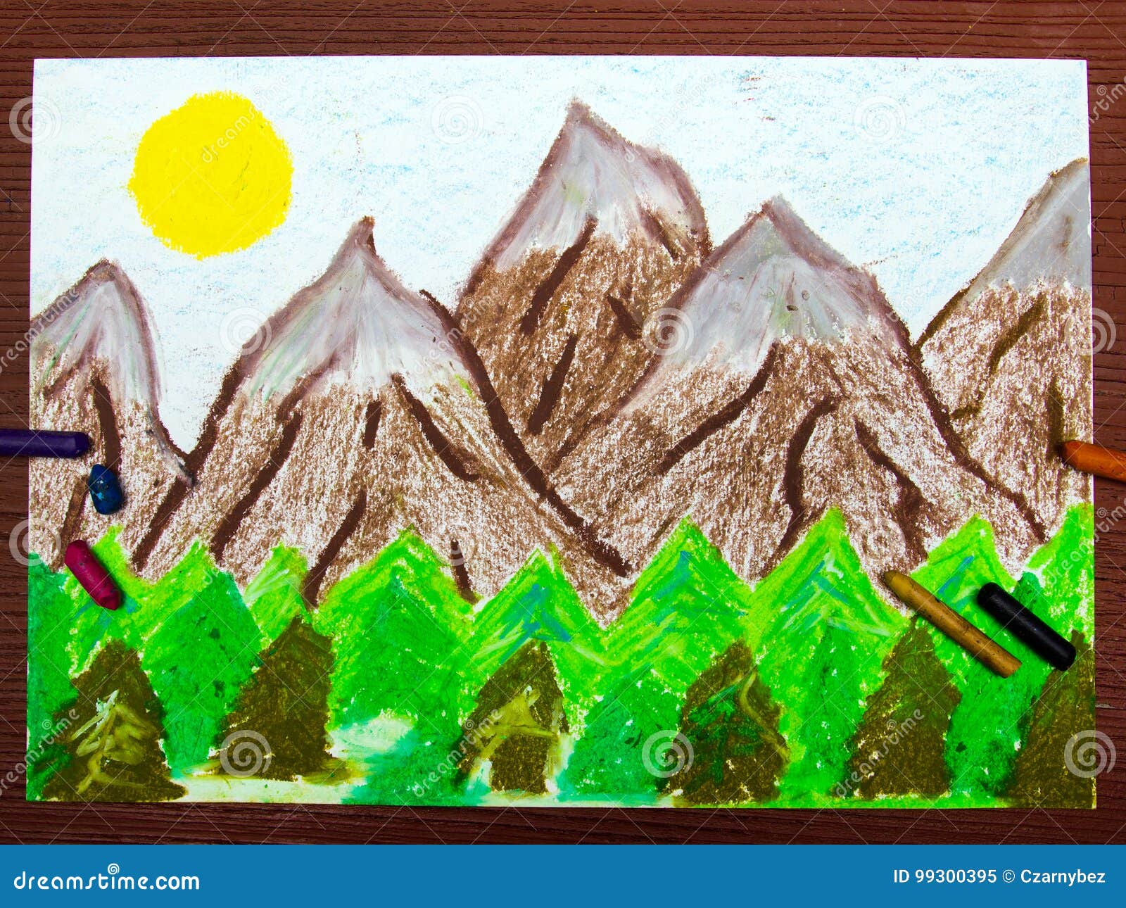 Zeichnen Hohe Berglandschaft Stock Abbildung Illustration Von Hohe Berglandschaft