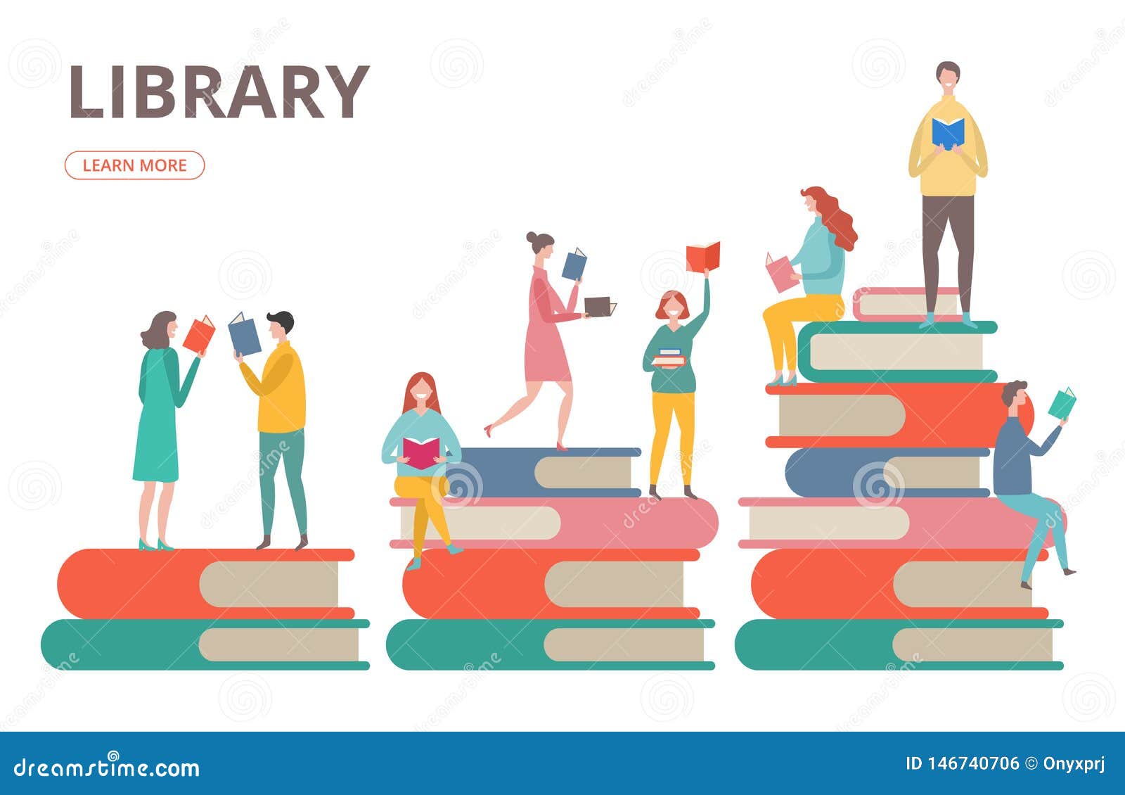Zeit Vektorkonzept Zu Lesen Bibliothek Selbstausbildung Studenten Mit Buchillustration Vektor Abbildung Illustration Von Buchillustration Vektorkonzept