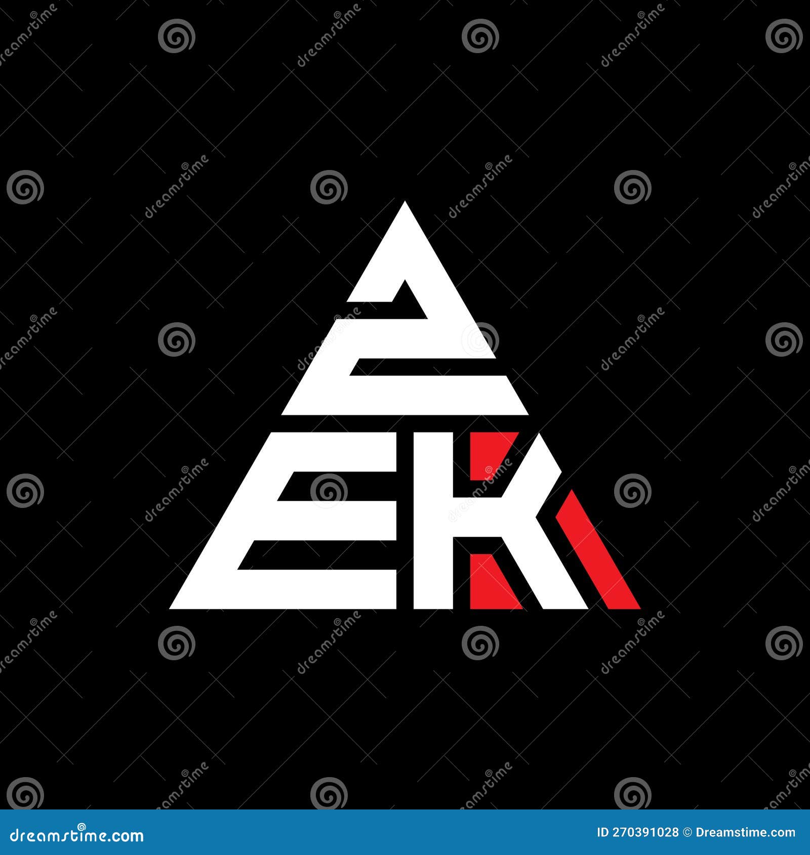 zek triangle letter logo  with triangle . zek triangle logo  monogram. zek triangle  logo template with red