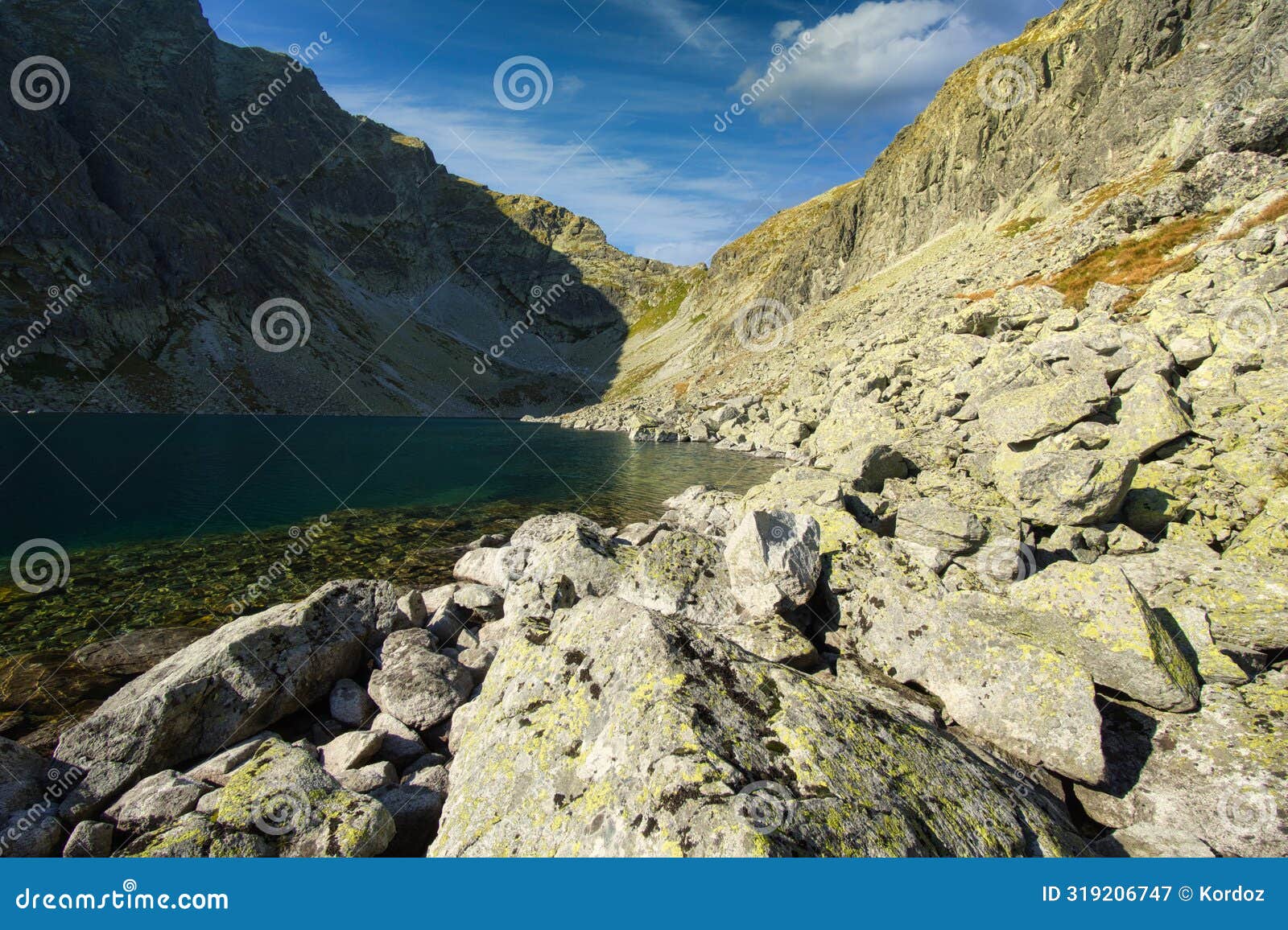 zelene krivanske pleso tarn during summer in high tatras