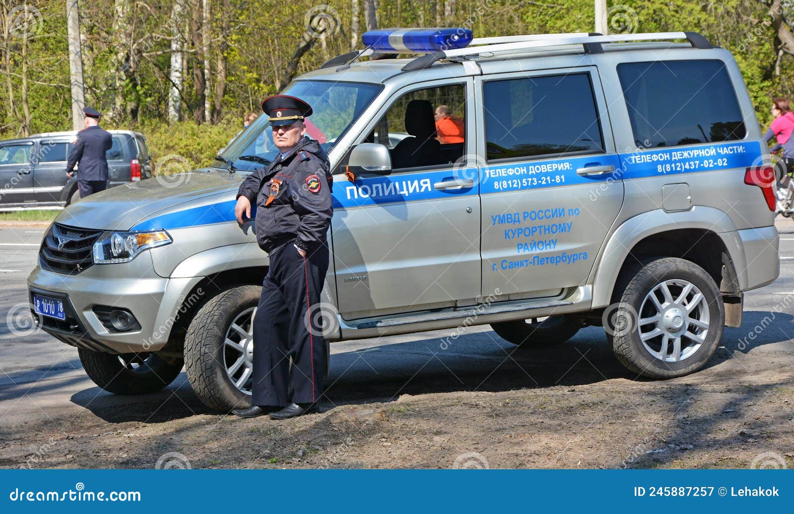 ZELENOGORSK, RUSSIA - MAY 9: Police Cars Exhibited at the Annual