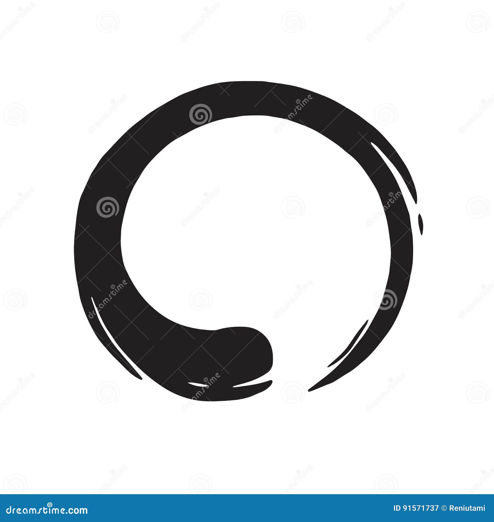 zen circle logo hand drawn 
