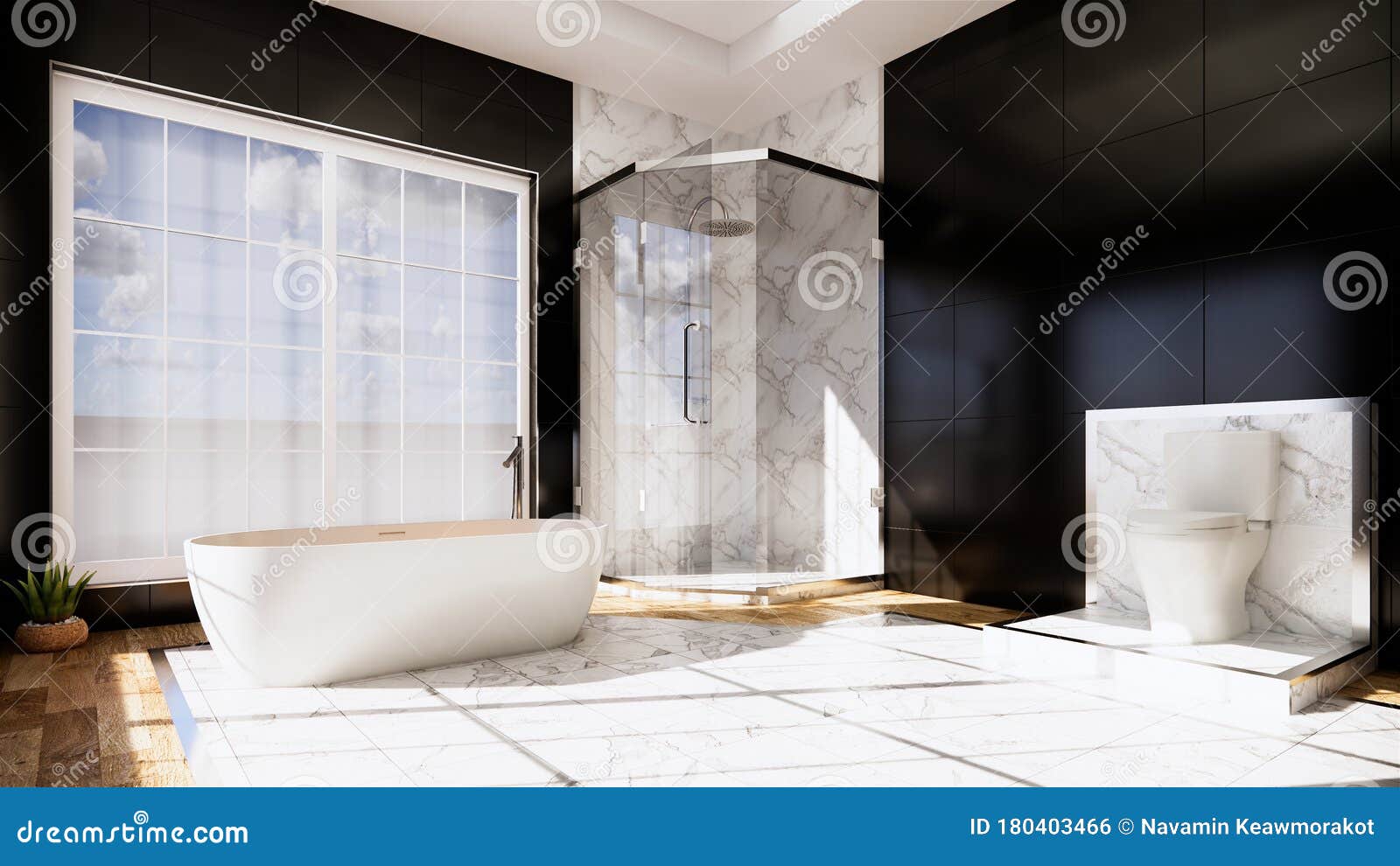 Zen Design Toilet Tiles Wall and Floor - Japanese Style. 3D Rendering ...