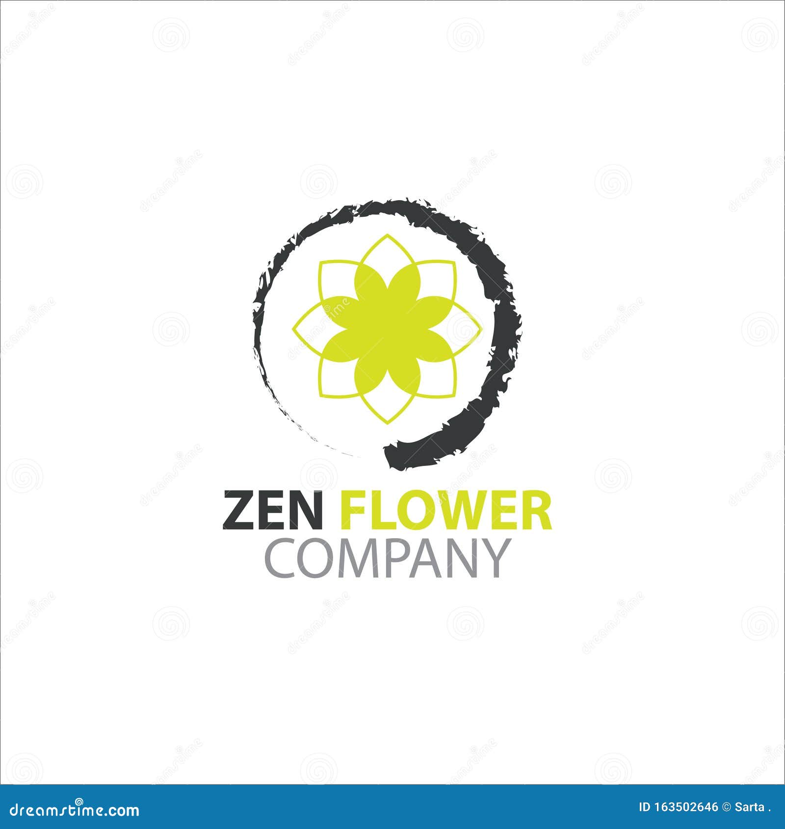 Zen Flower Company Logo Concept Stock Illustration Illustration of