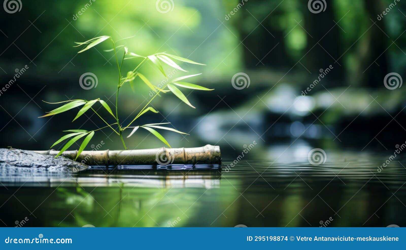 Zen Garden with Massage Basalt Stones and Bamboo. Spa Background Stock