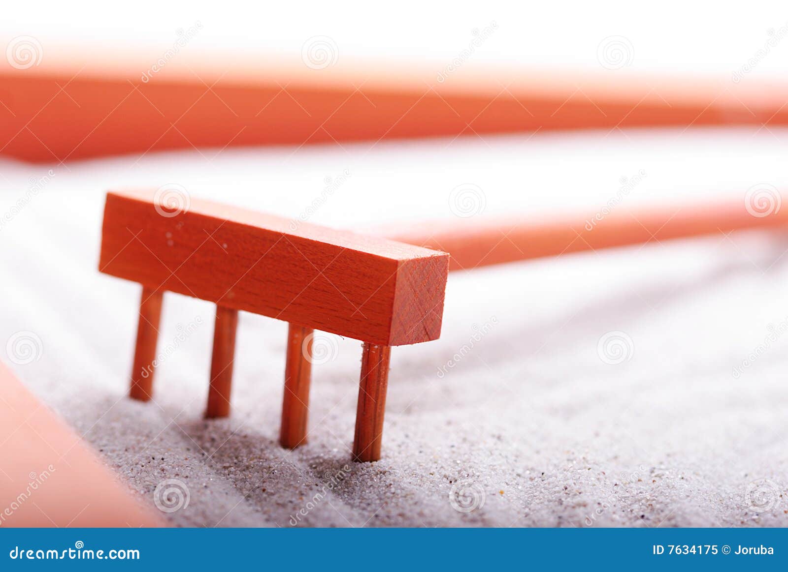 Zen garden with rake stock image. Image of japan, closeup 7634175