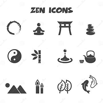 Zen icons stock vector. Illustration of carp, relax, chinese - 42936750
