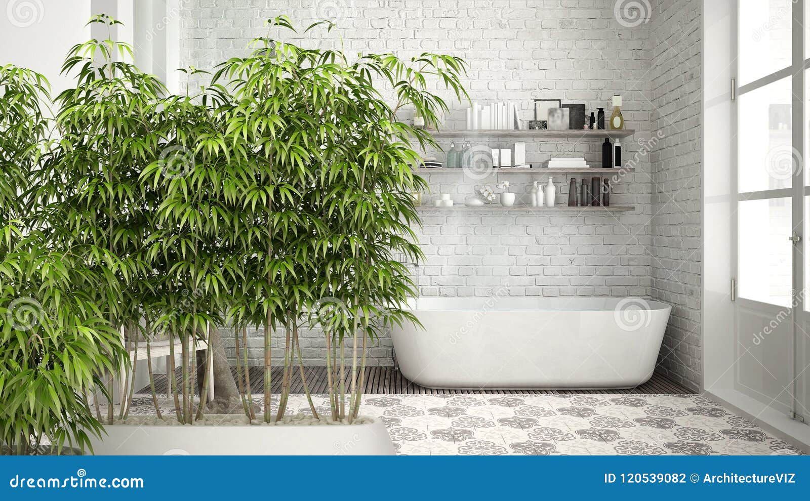 Modern Bamboo Plant In Bathroom for Small Space