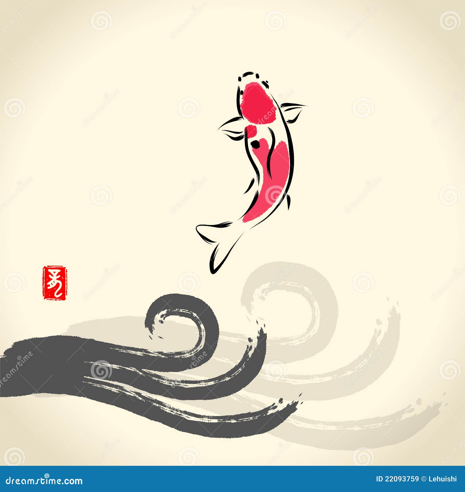 Zen koi stock vector. Illustration of moon, festive, design 22093759