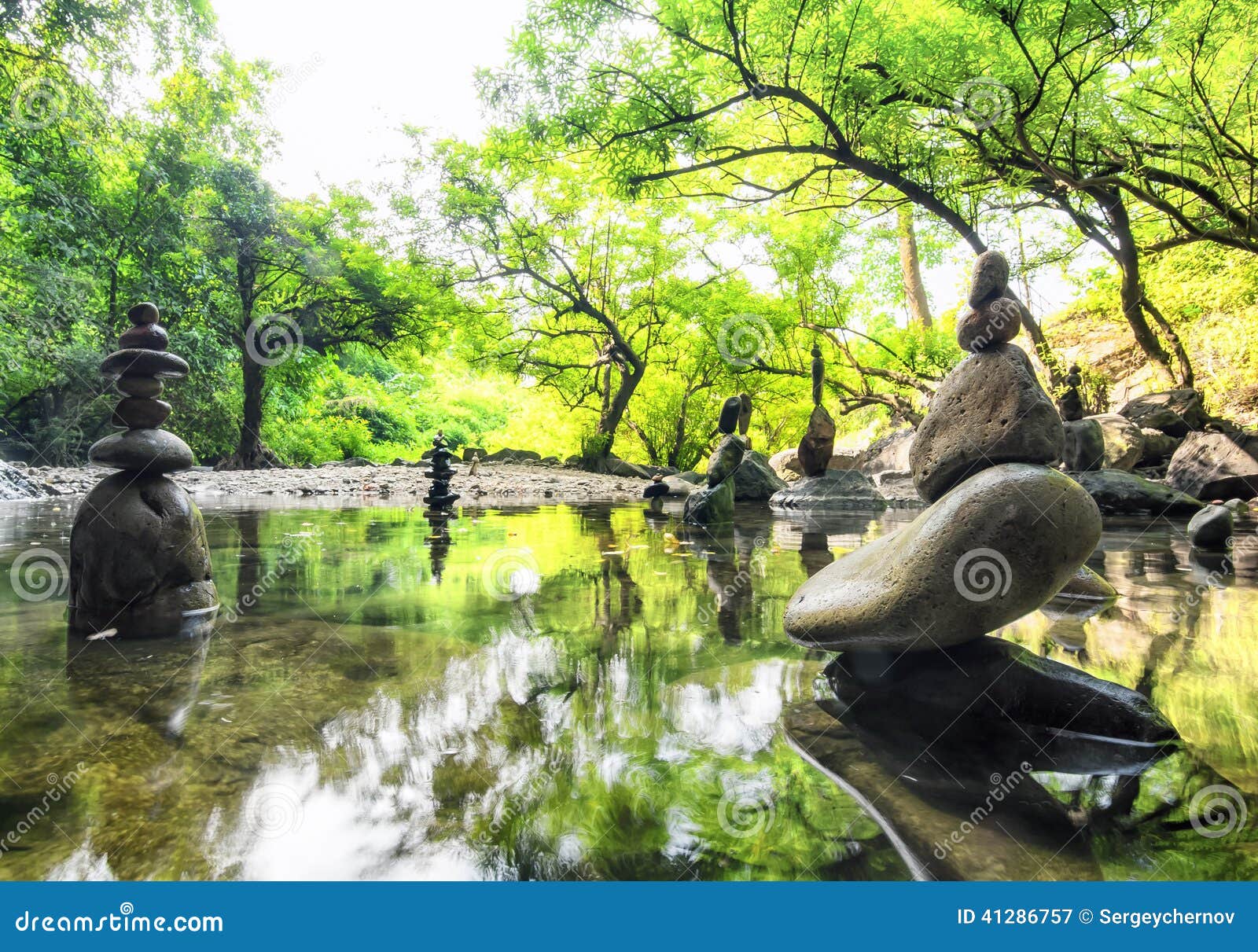 zen meditation landscape. calm and spiritual nature environment.