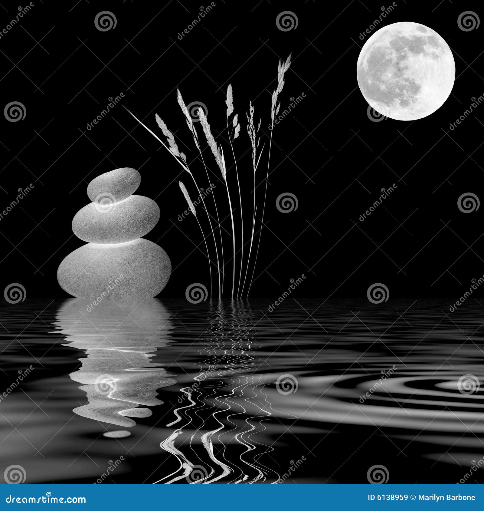 Zen Moonlight stock image. Image of natural, background - 6138959