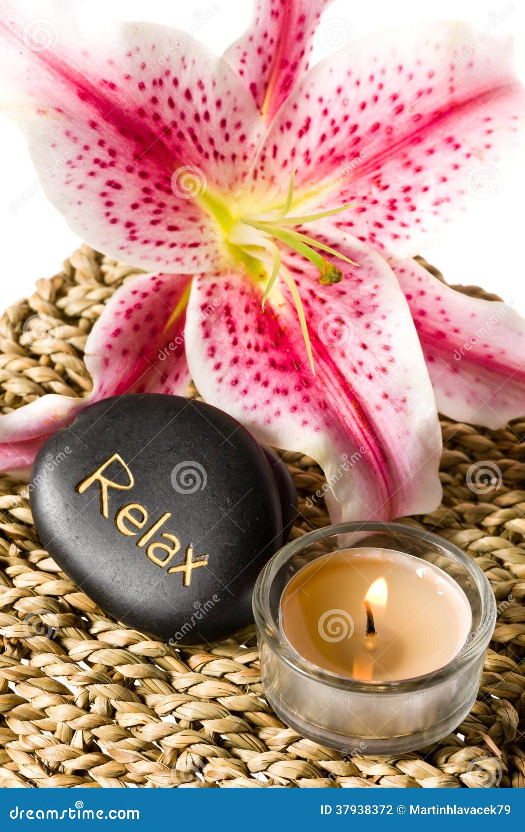 Zen spa lily stock photo. Image of backround, fire, salon 37938372