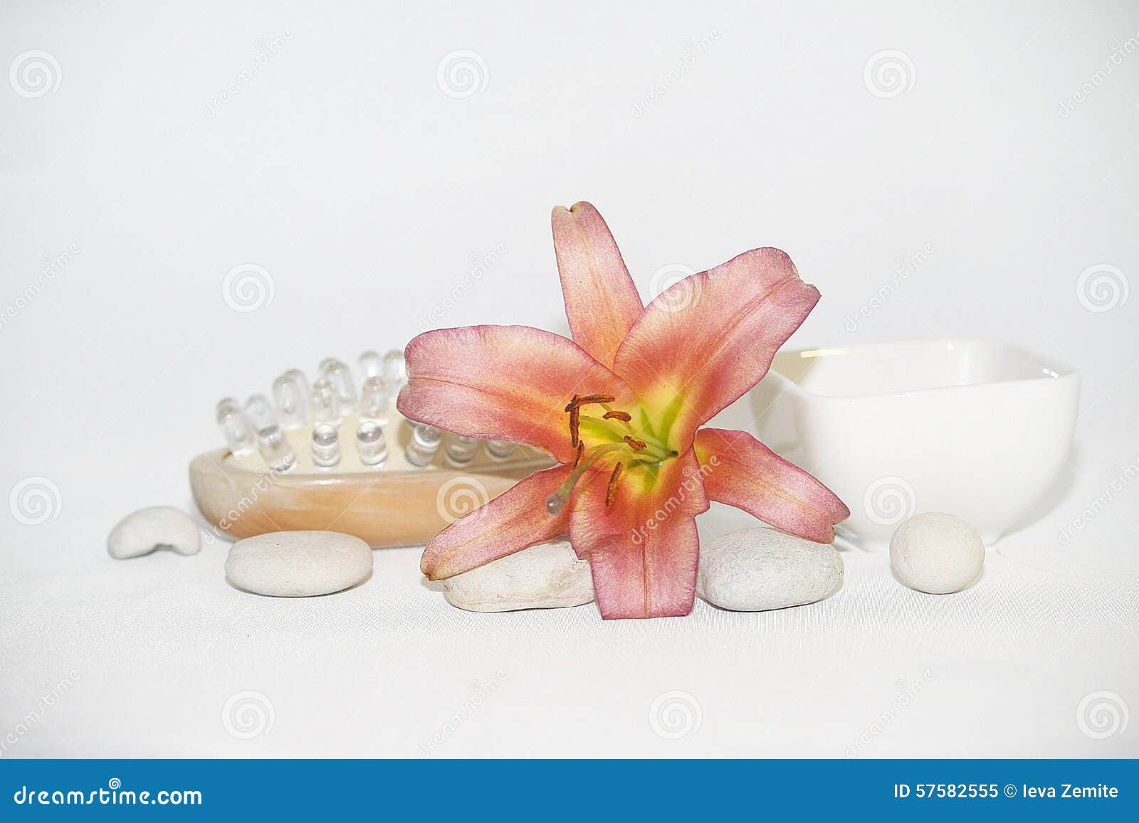 Zen Spa Stones and lily stock image. Image of asian, chinese 57582555