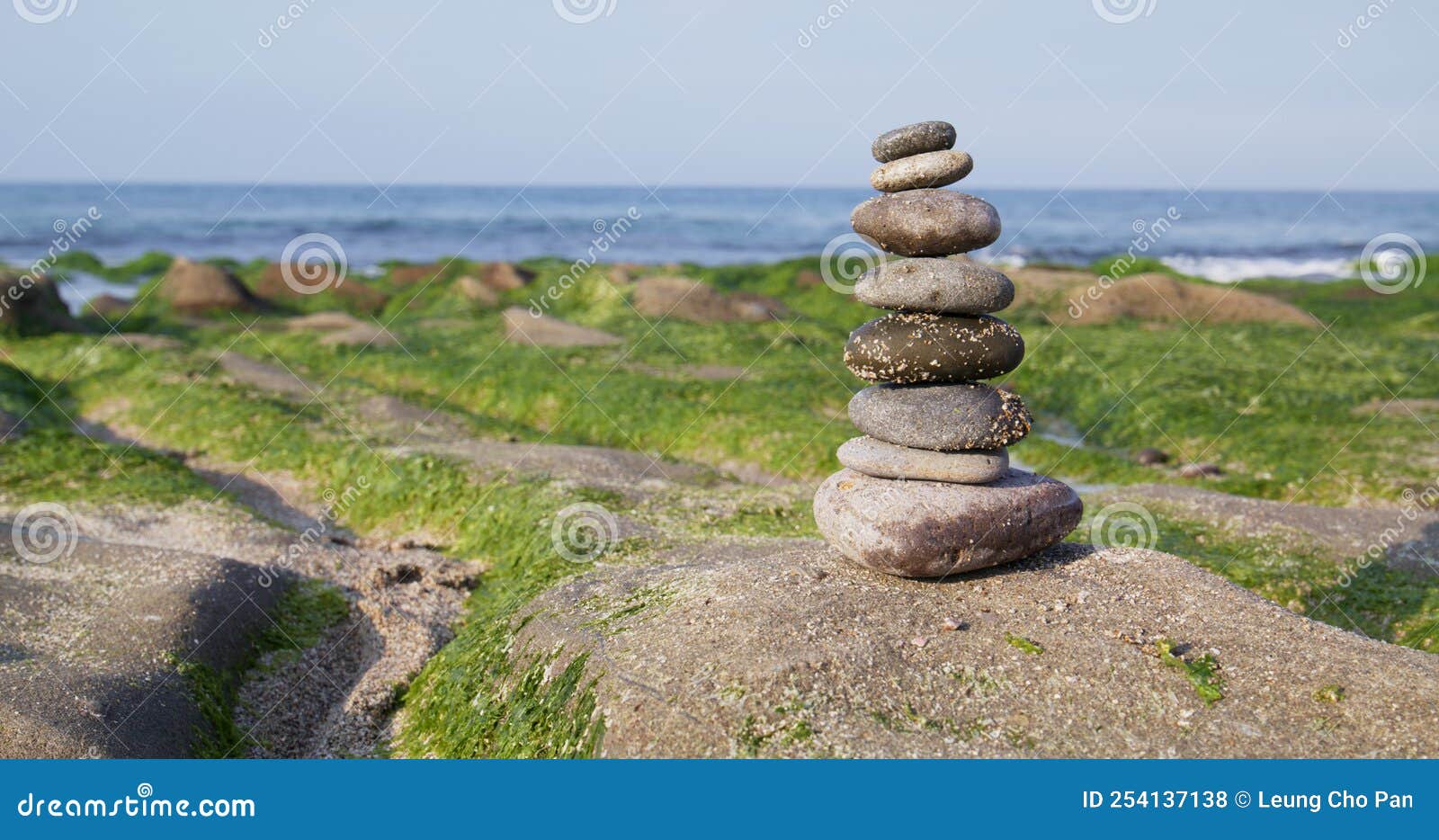 Zen Stones on Beach in Laomei Green Reef Stock Photo Image of shore
