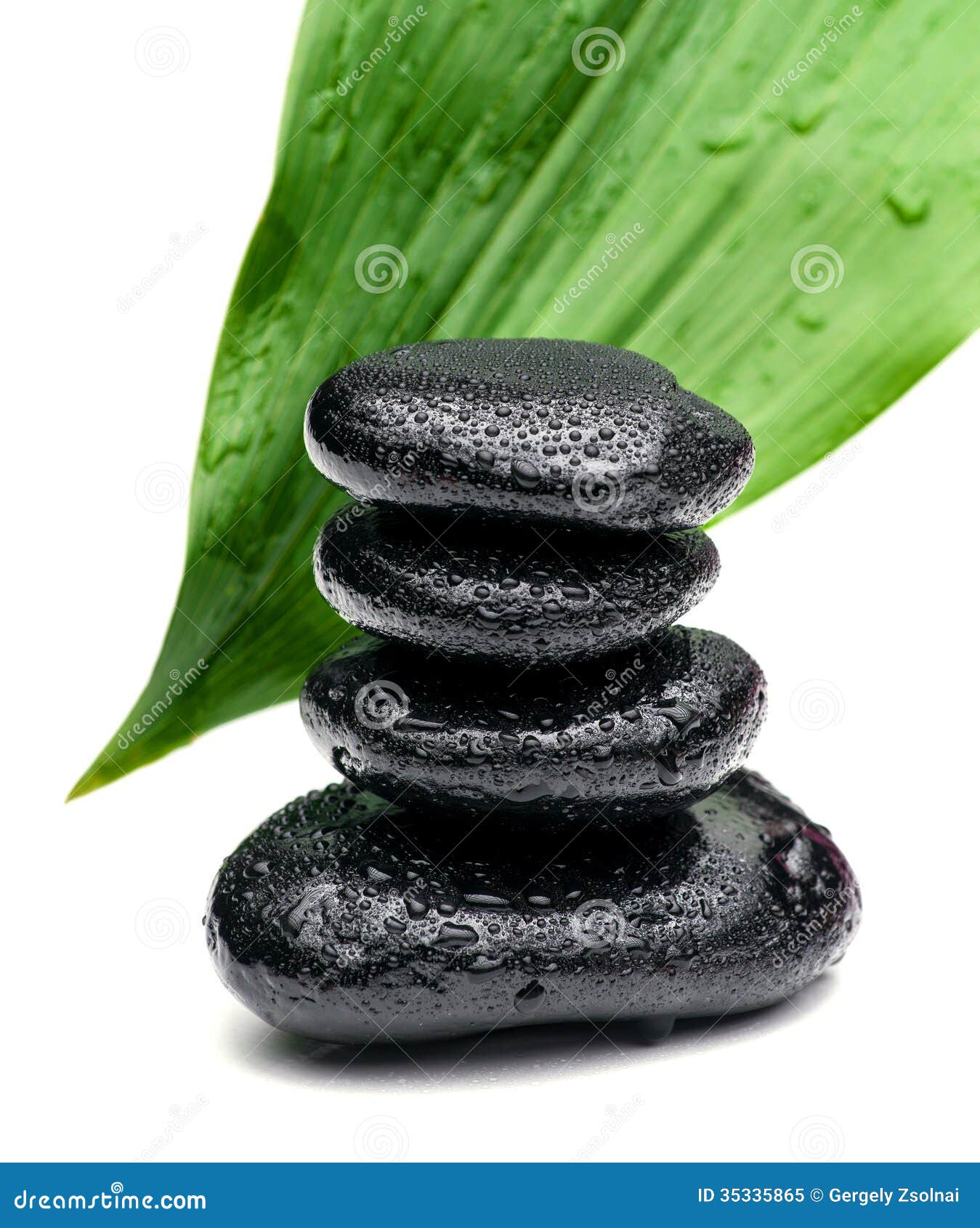 Zen Stones and Leaves with Water Drops Stock Image Image of relax