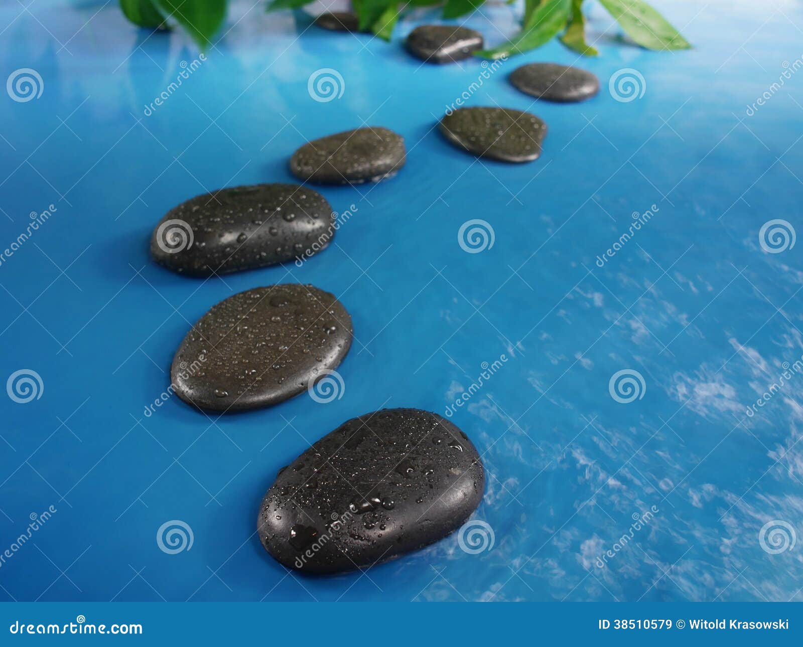 Zen stones in water stock image. Image of oriental, plant 38510579