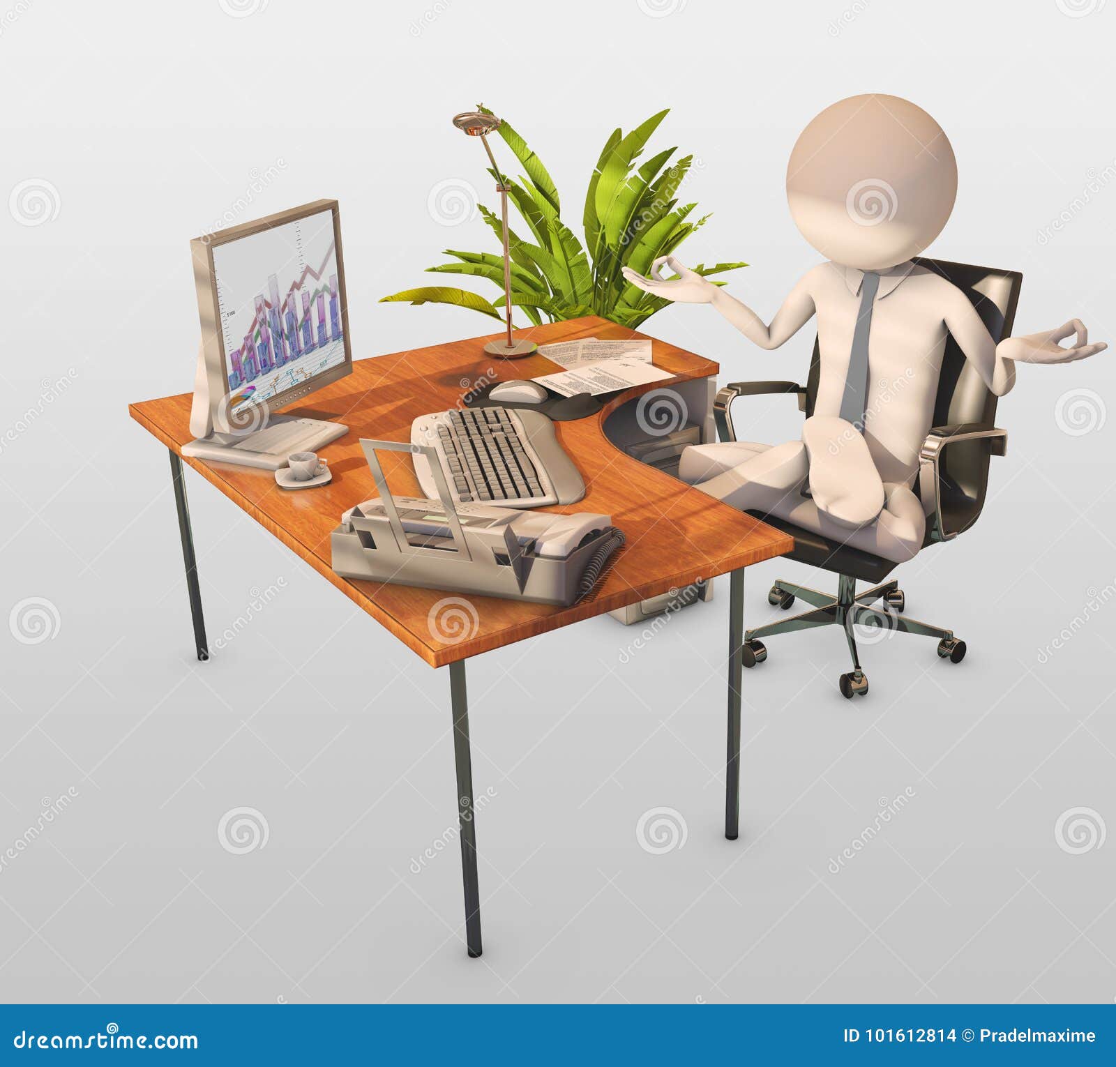 Zen worker stock illustration. Illustration of meditating 101612814