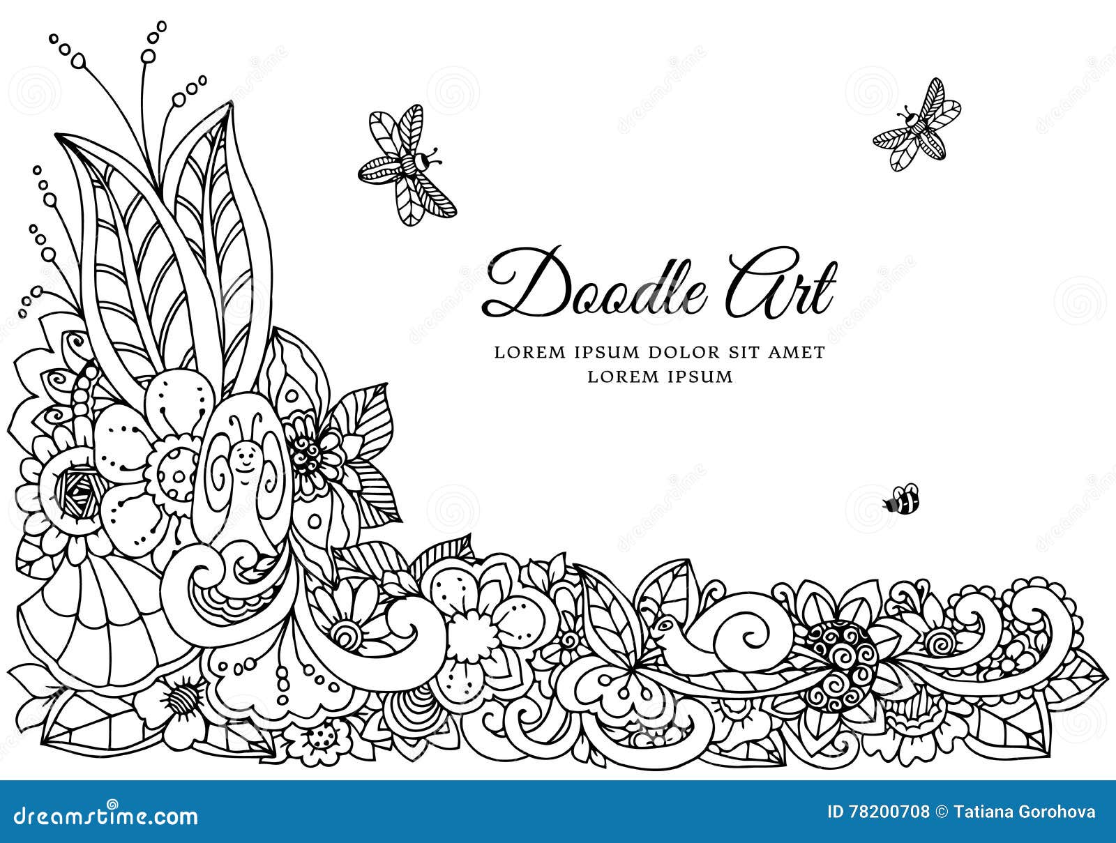 coloriage pour des adultes Exercic · Zentangl d illustration de vecteur cadre floral Dessin de griffonnage Anti effort de livre