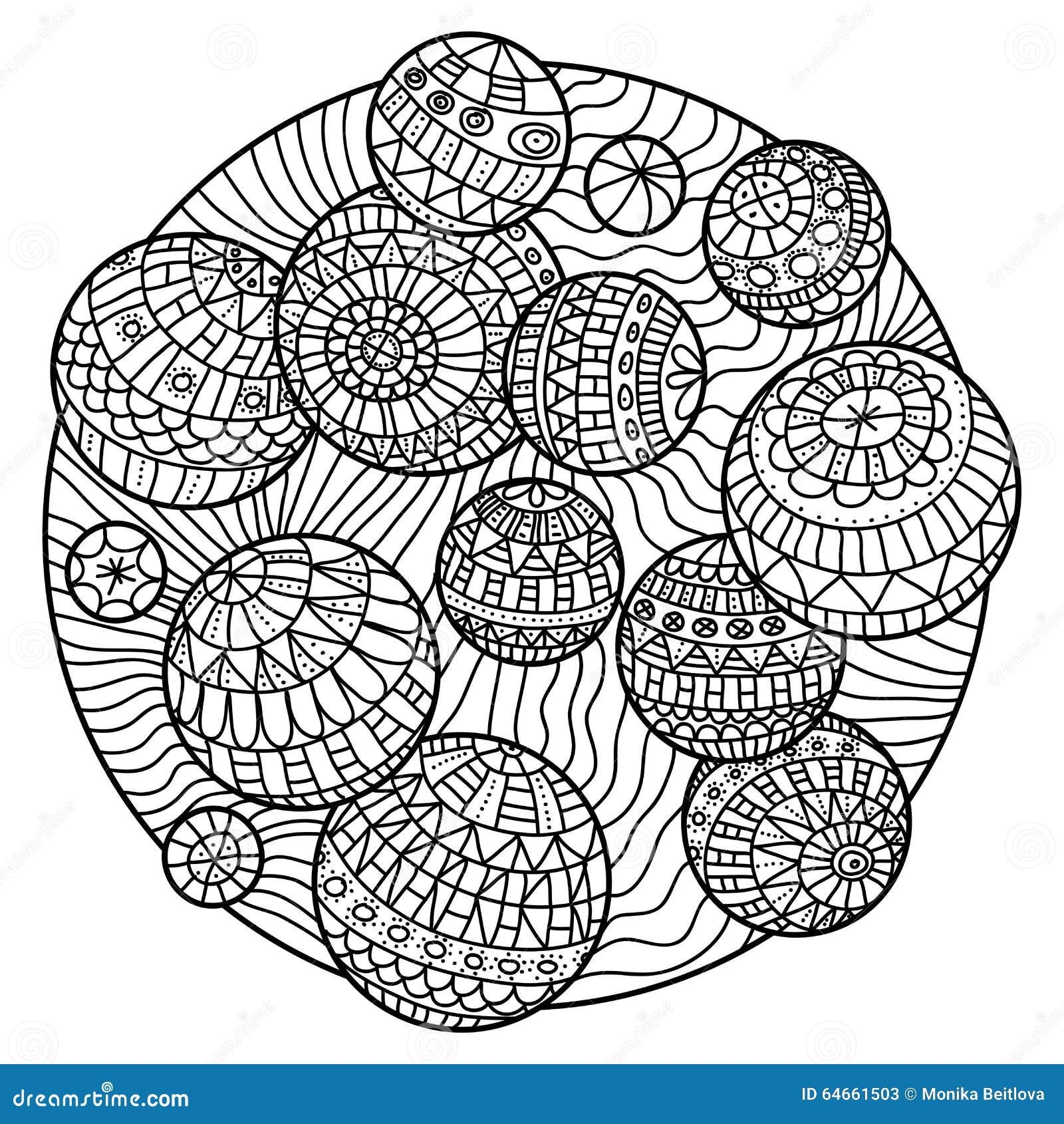 Zentangle coloring book stock vector. Illustration of circle - 64661503