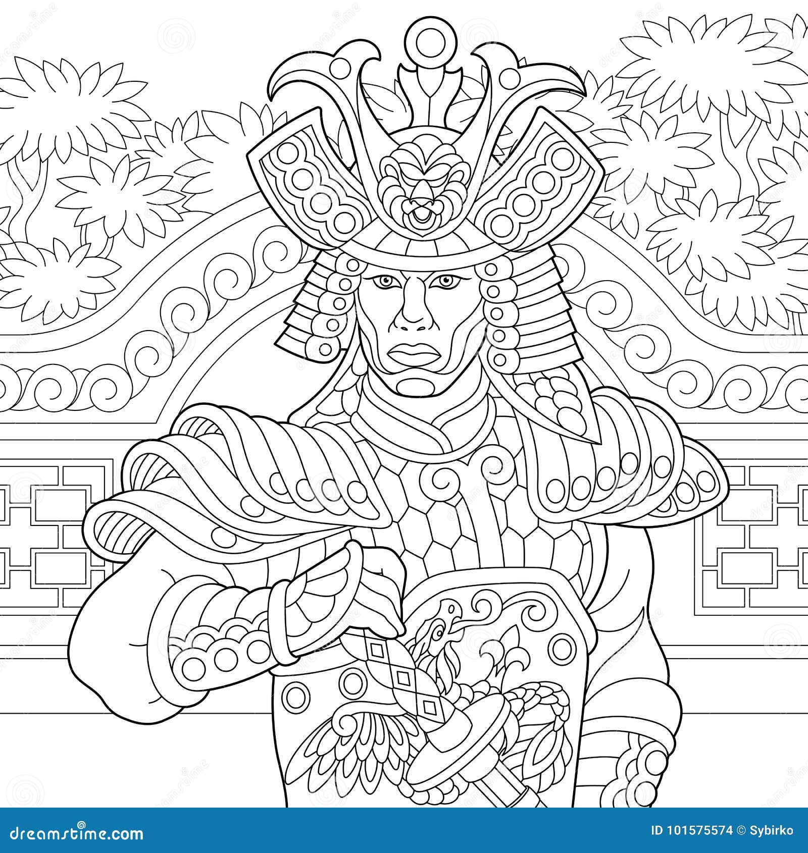 Desenho de Samurai adulto para Colorir - Colorir.com