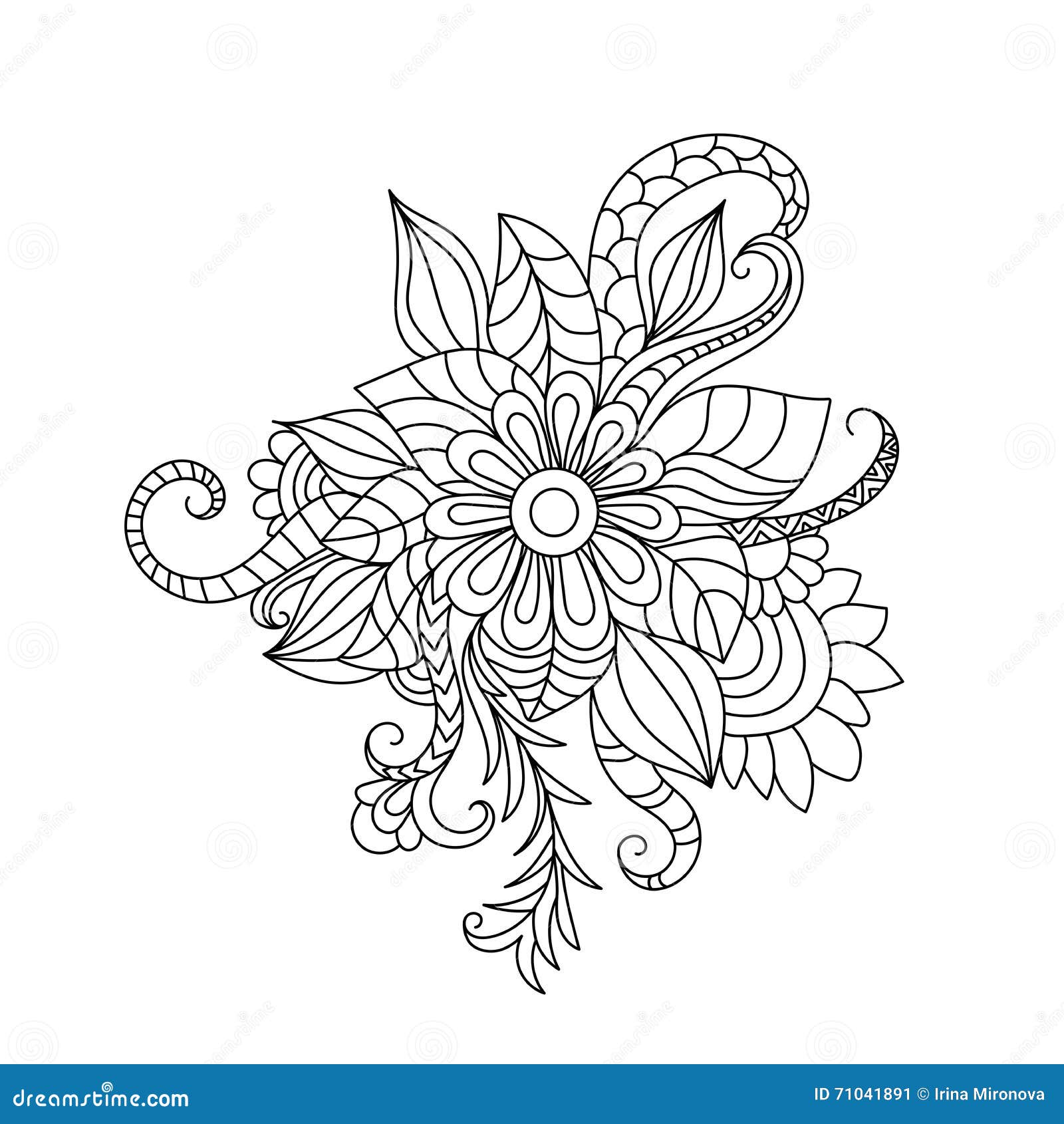 Zentangle floral pattern. stock vector. Illustration of floral 71041891