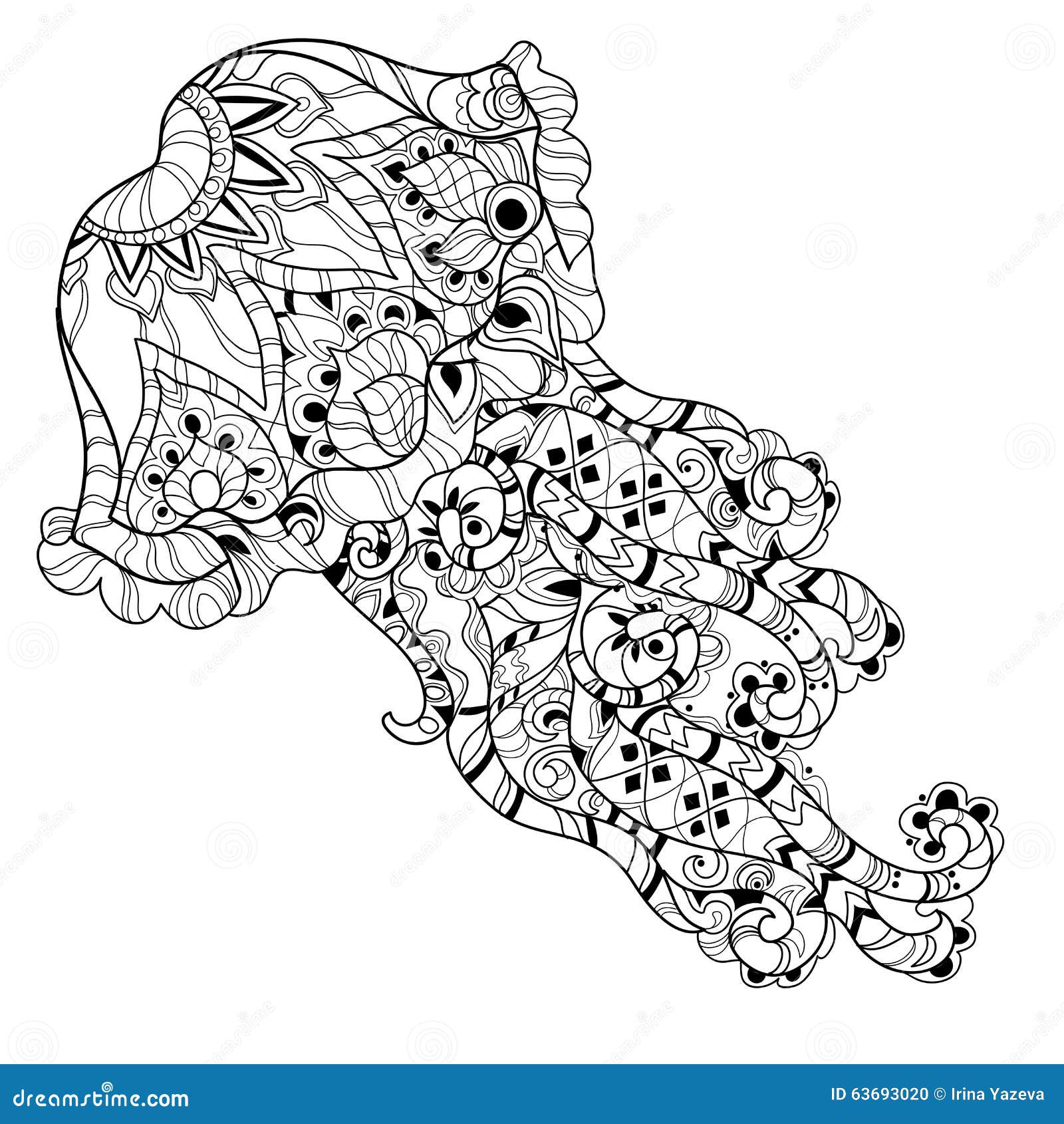 Zentangle Jellyfish Doodle. Hand Drawn Vector. Stock ...