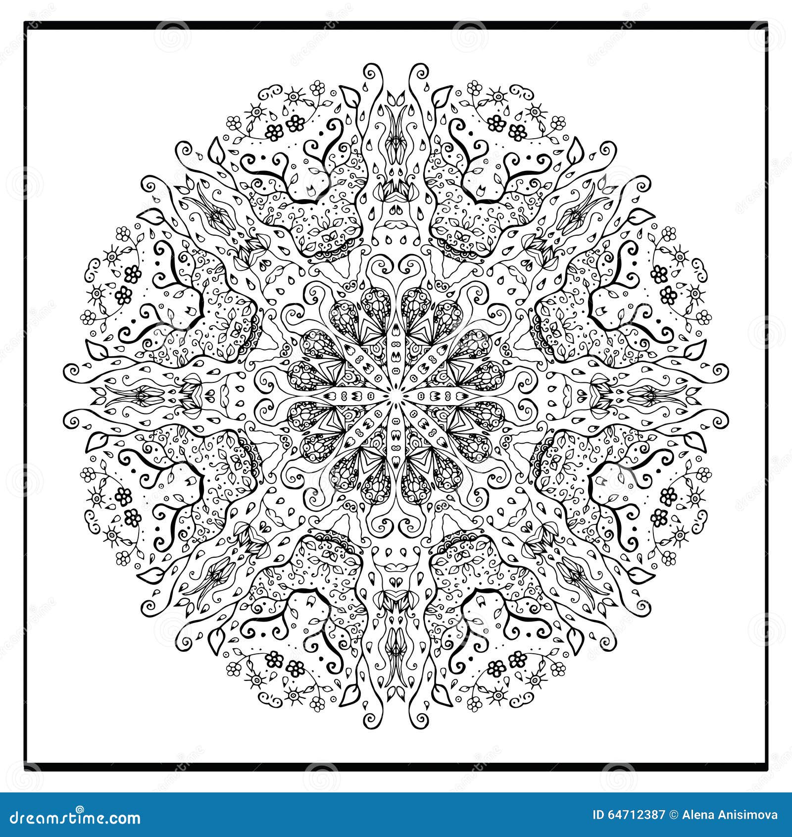 Easy Mandalas Adult Coloring Book Pages Stock Vector (Royalty Free