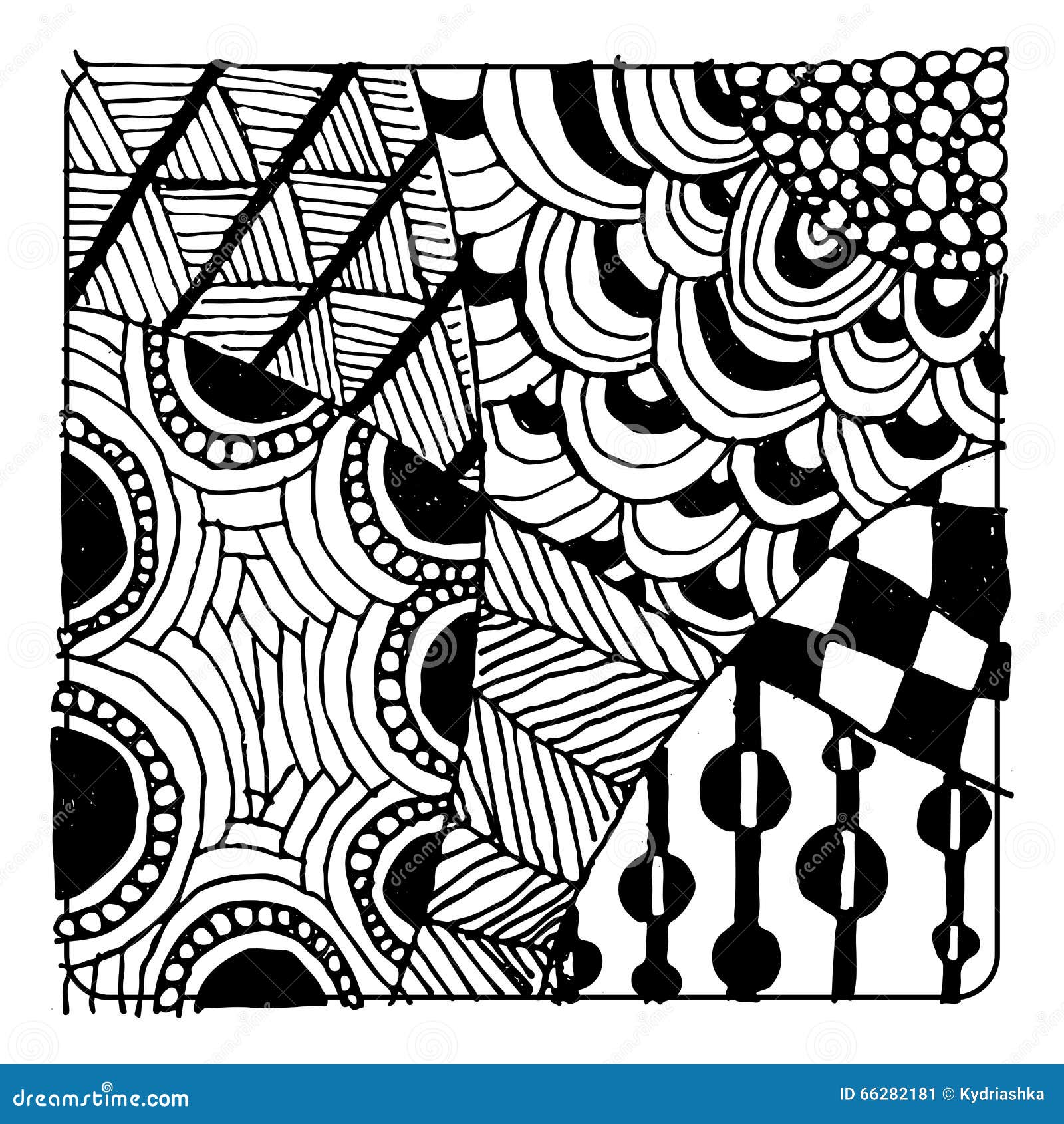 Zentangle Ornament, Sketch for Your Design Stock Vector - Illustration ...