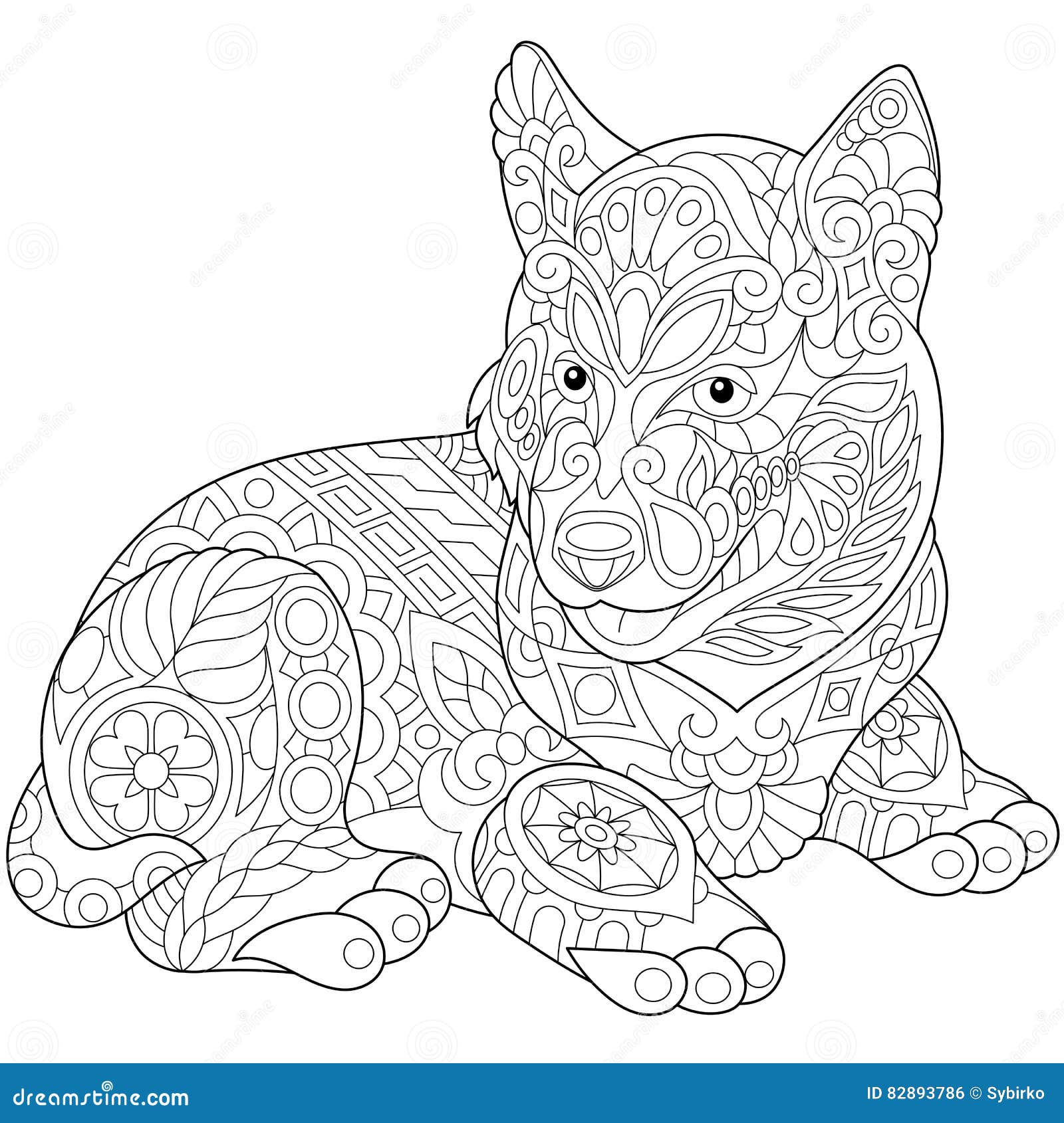 Zentangle A Stylise Le Chien De Traineau Illustration De Vecteur Illustration Du Pelucheux Faune 82893786