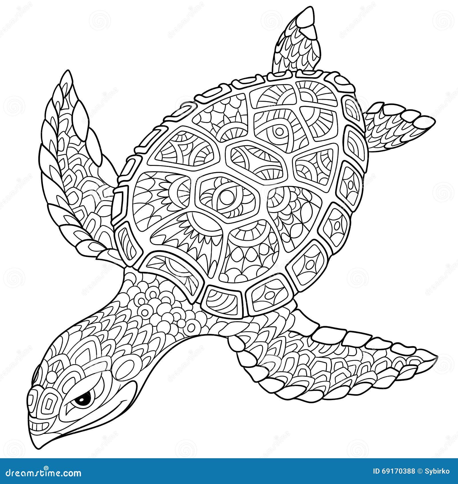 Zentangle A Stylisé La Tortue Illustration de Vecteur