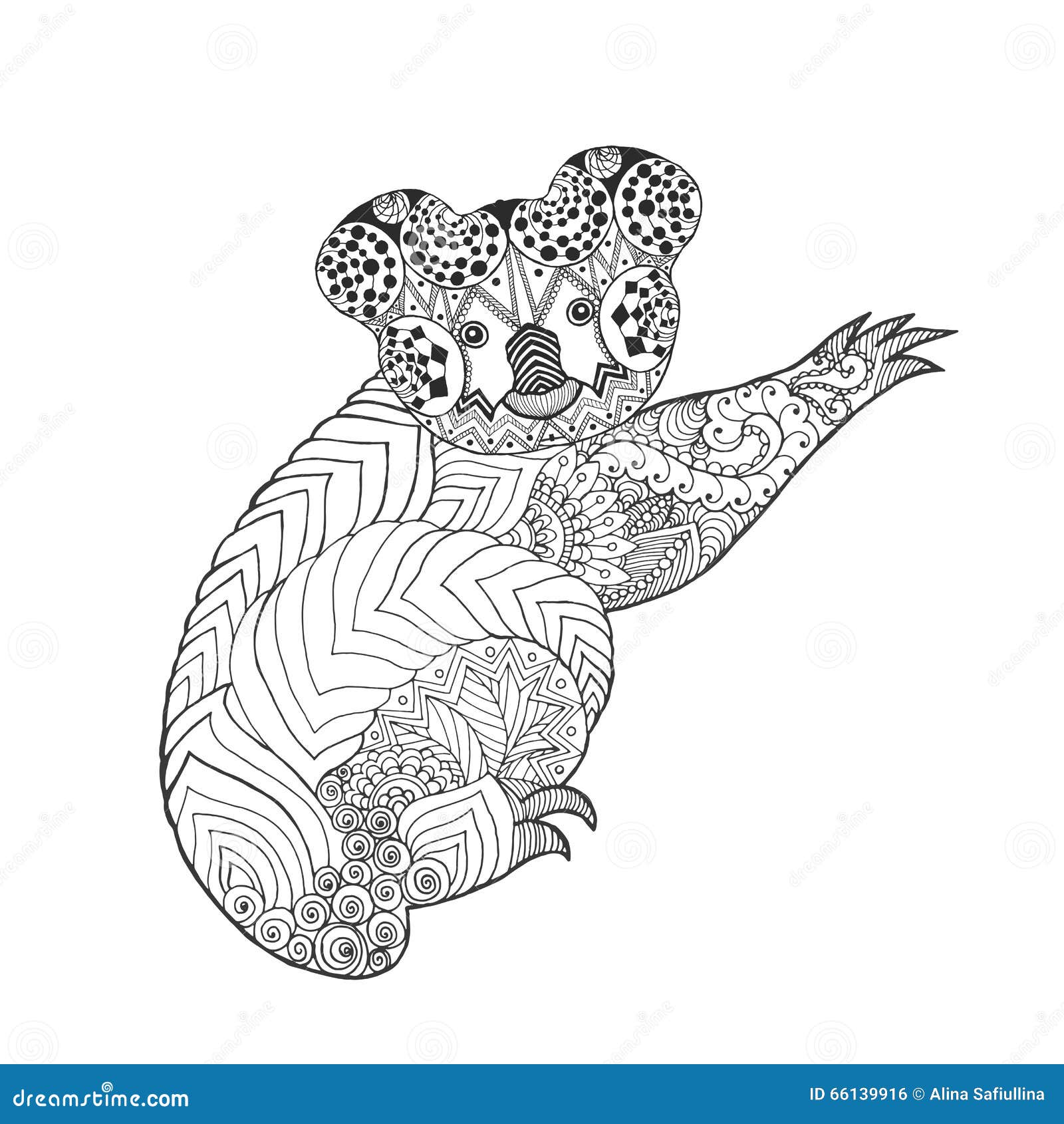 Zentangle A Stylisé Le Koala Illustration de Vecteur Image 66139916