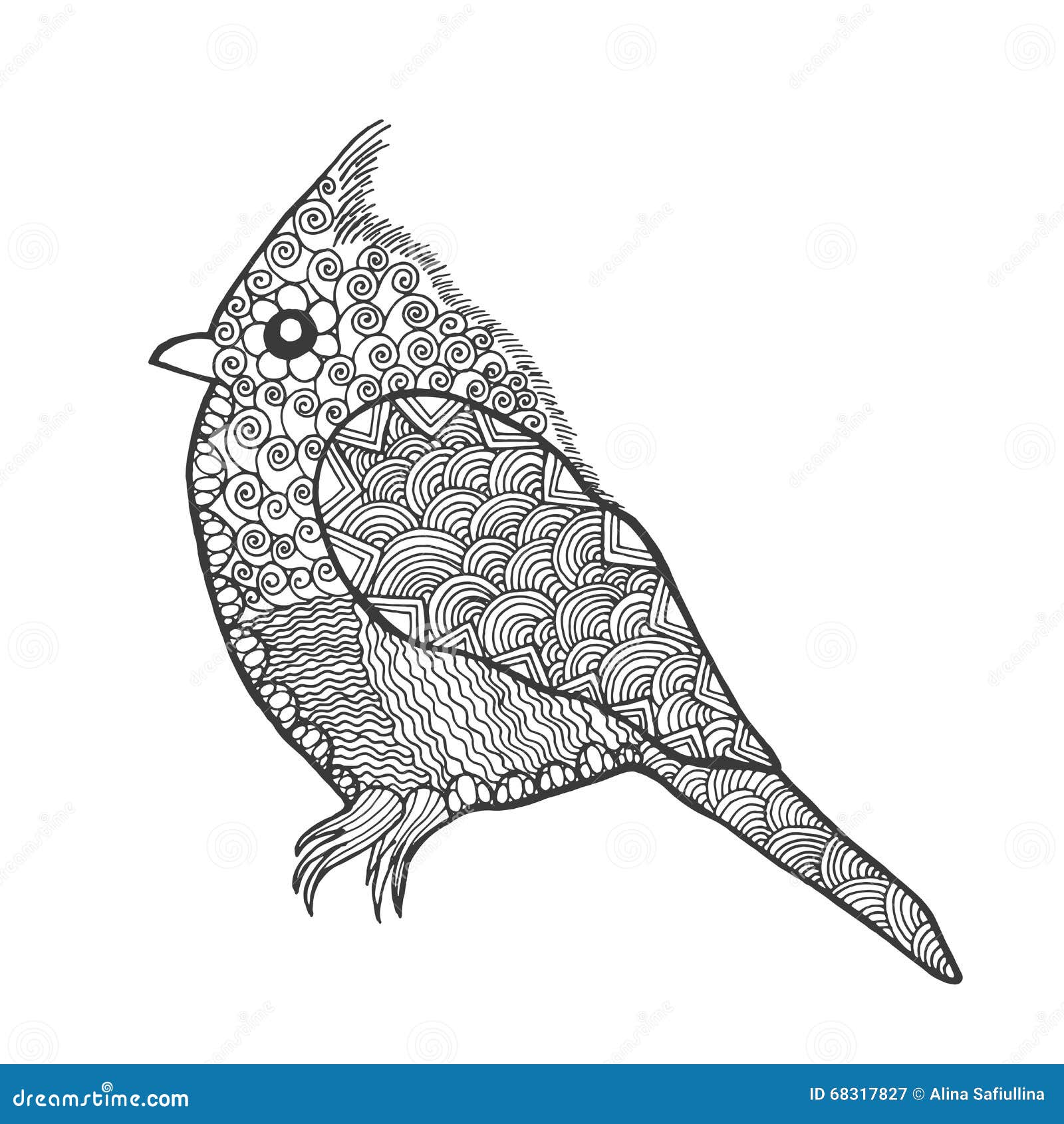zentangle stylized bird animals black white hand drawn doodle sparrow ethnic patterned illustration african indian totem tatoo 68317827