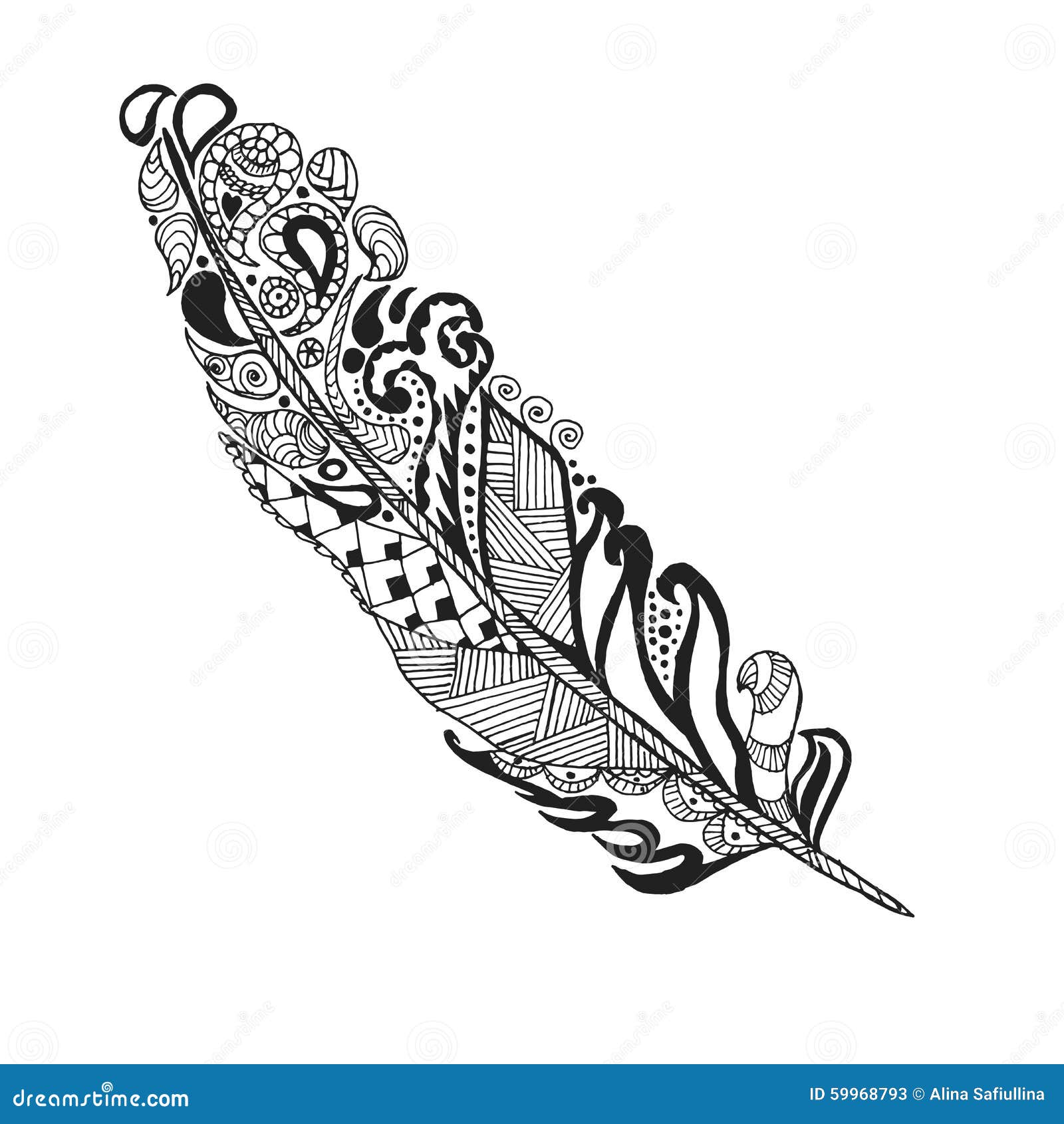 Feather Drawing Tattoo