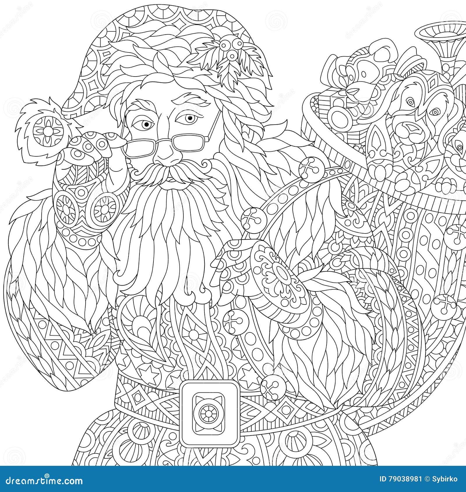 Download Zentangle Stylized Santa Claus Stock Vector - Illustration ...