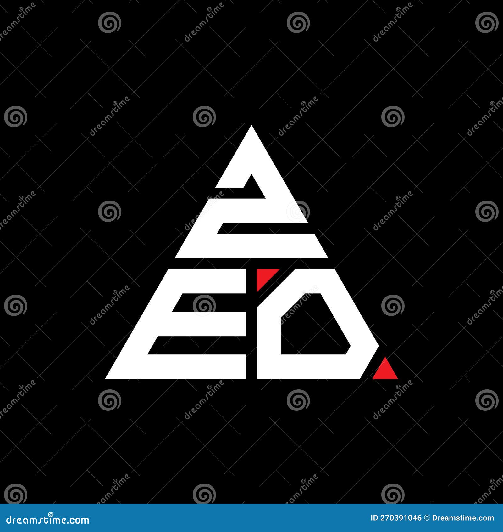 zeo triangle letter logo  with triangle . zeo triangle logo  monogram. zeo triangle  logo template with red