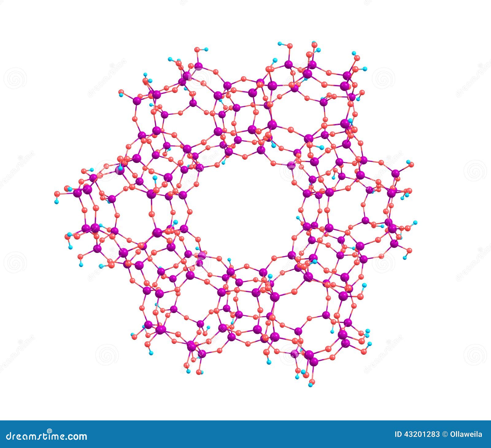Zeolite Molecule Isolated on White Stock Illustration Illustration of