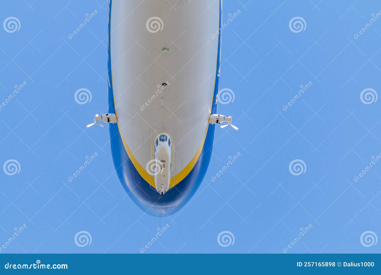 zeppelin flying over the sky - in summer sky - denmark